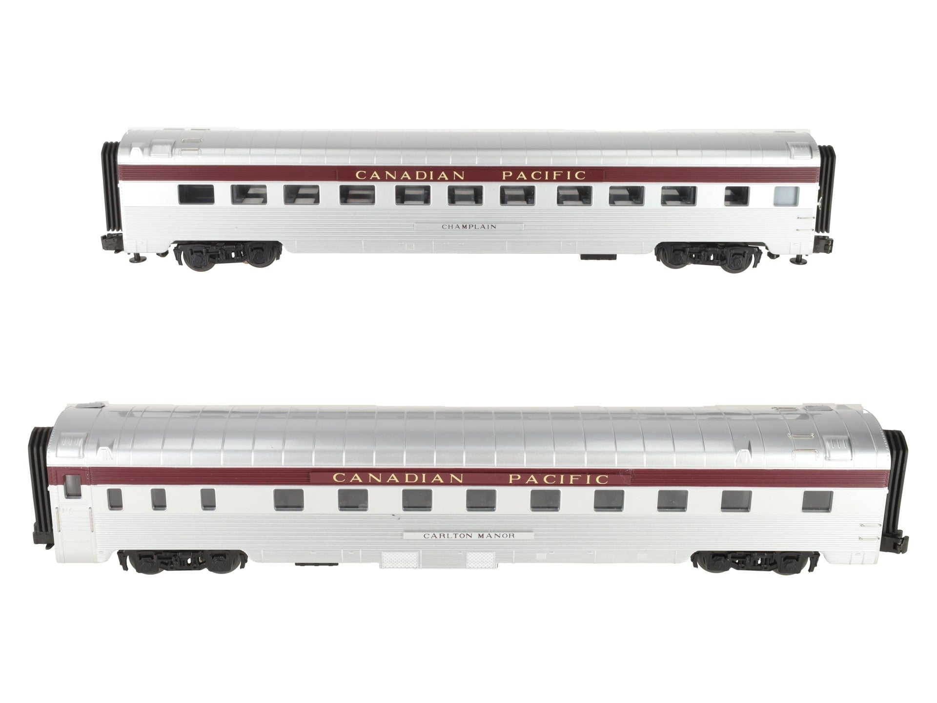 MTH 20-6647 O CP 70' Streamlined Sleeper/Diner Passenger Car Set (Set of 2) EX/Box