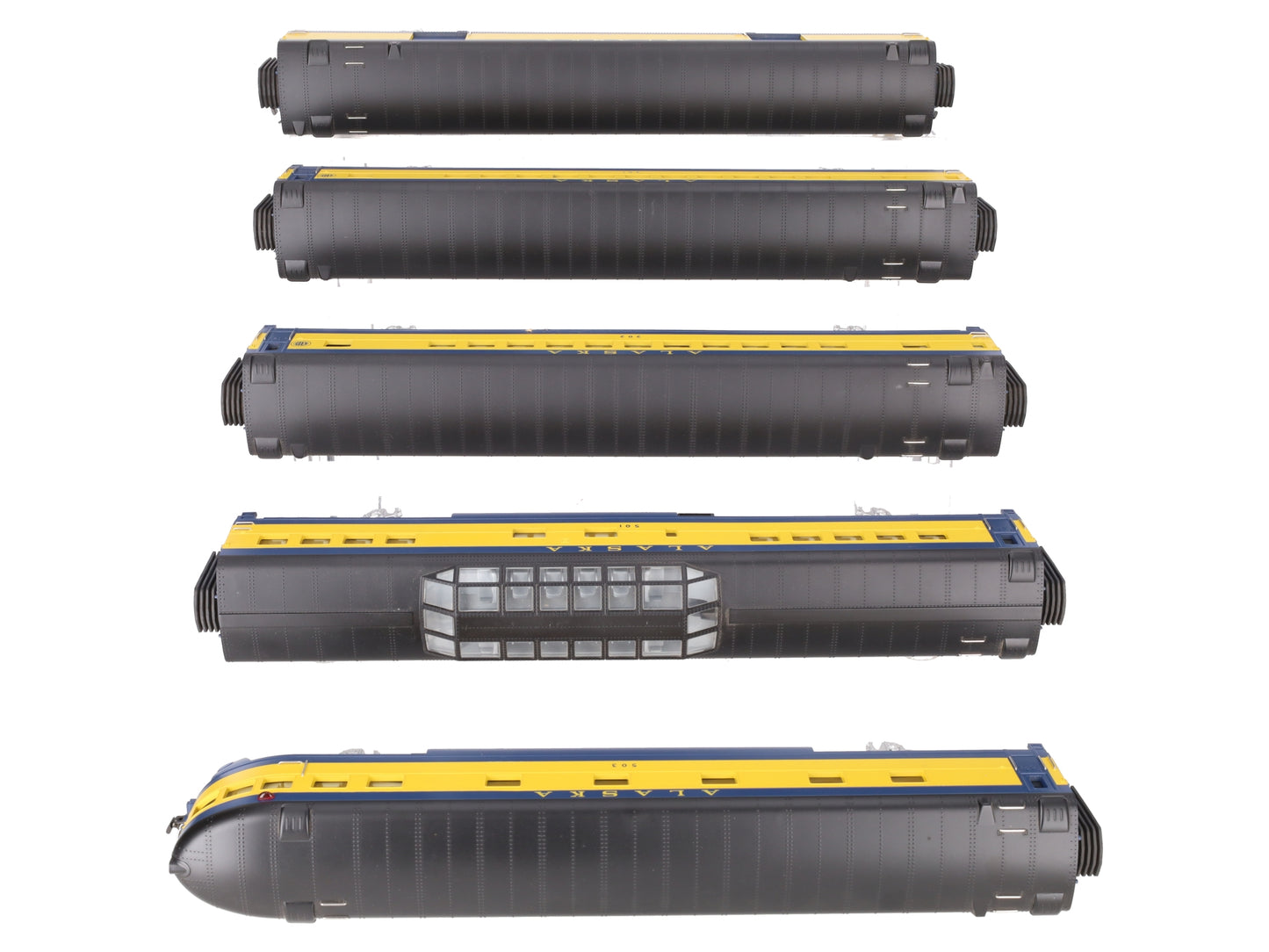 MTH 20-6518 O Alaska Railroad 70' Streamlined Passenger Car Set (Set of 5) EX/Box