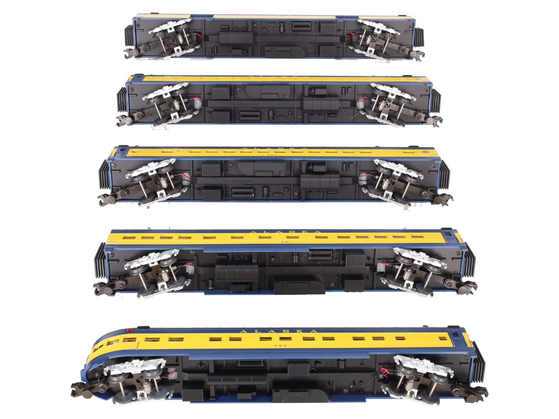 MTH 20-6518 O Alaska Railroad 70' Streamlined Passenger Car Set (Set of 5) EX/Box