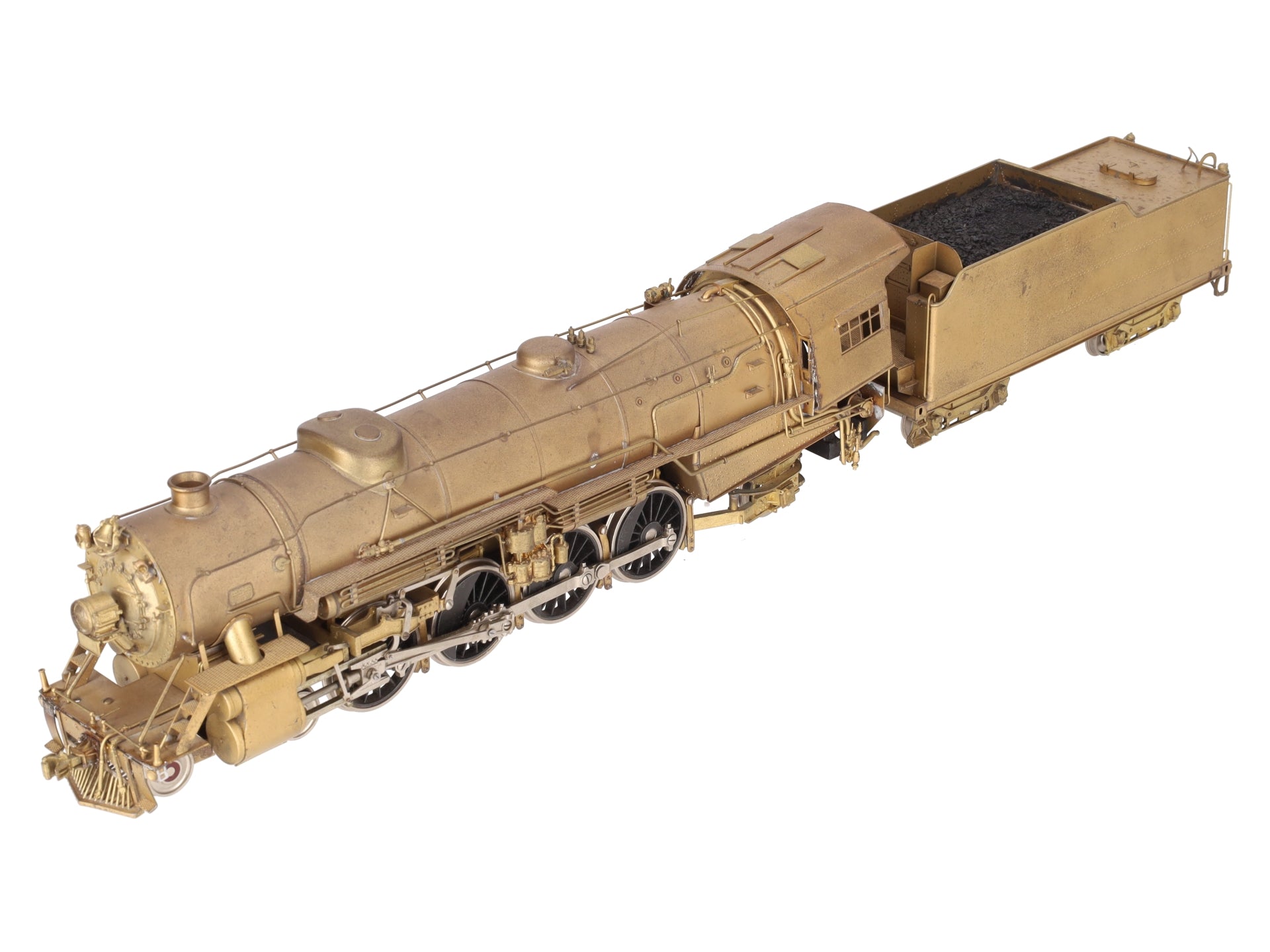Toby O Scale 2-Rail Brass 4-8-2 Steam Locomotive & Tender - Undecorated VG