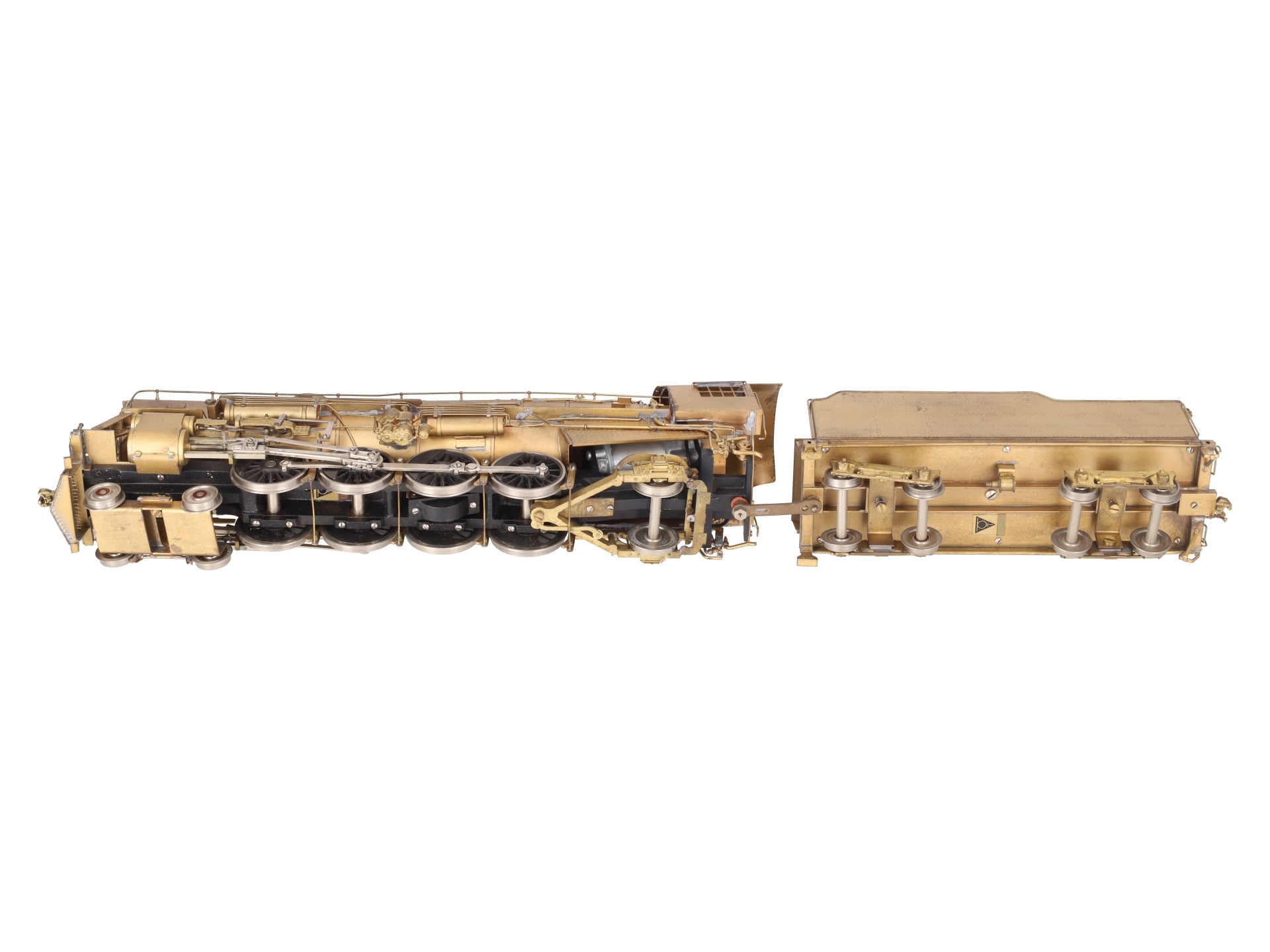 Toby O Scale 2-Rail Brass 4-8-2 Steam Locomotive & Tender - Undecorated VG