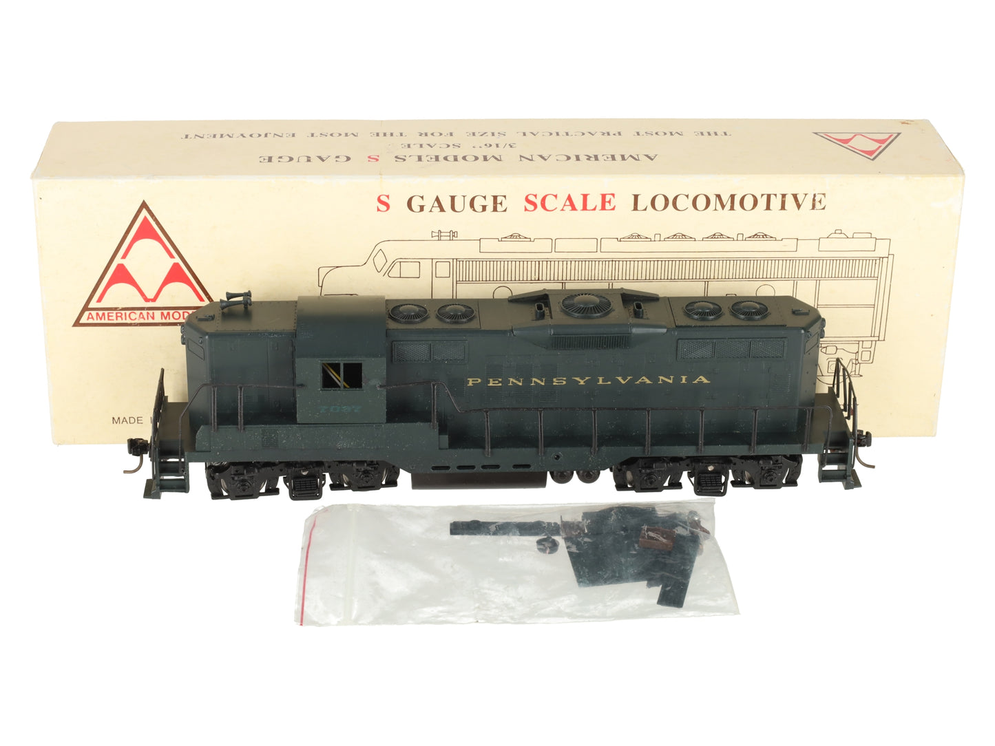 American Models 7037 S Scale Pennsylvania PRR GP9 Diesel Locomotive #7037/Box