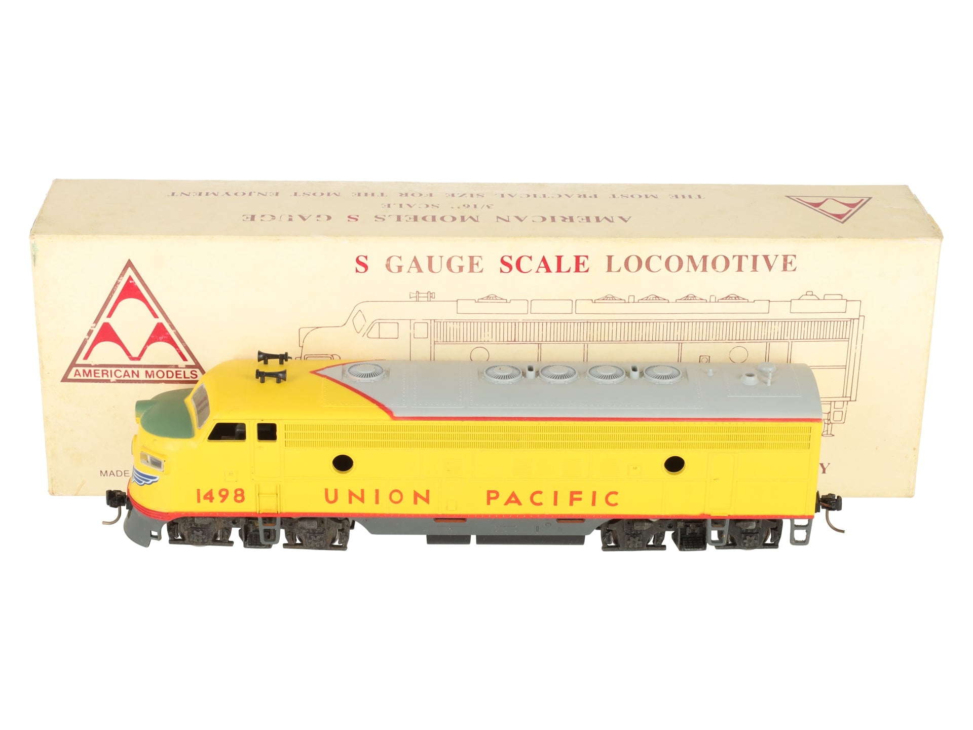 American Models S Scale Union Pacific FP-7 Diesel Locomotive #1498 EX/Box