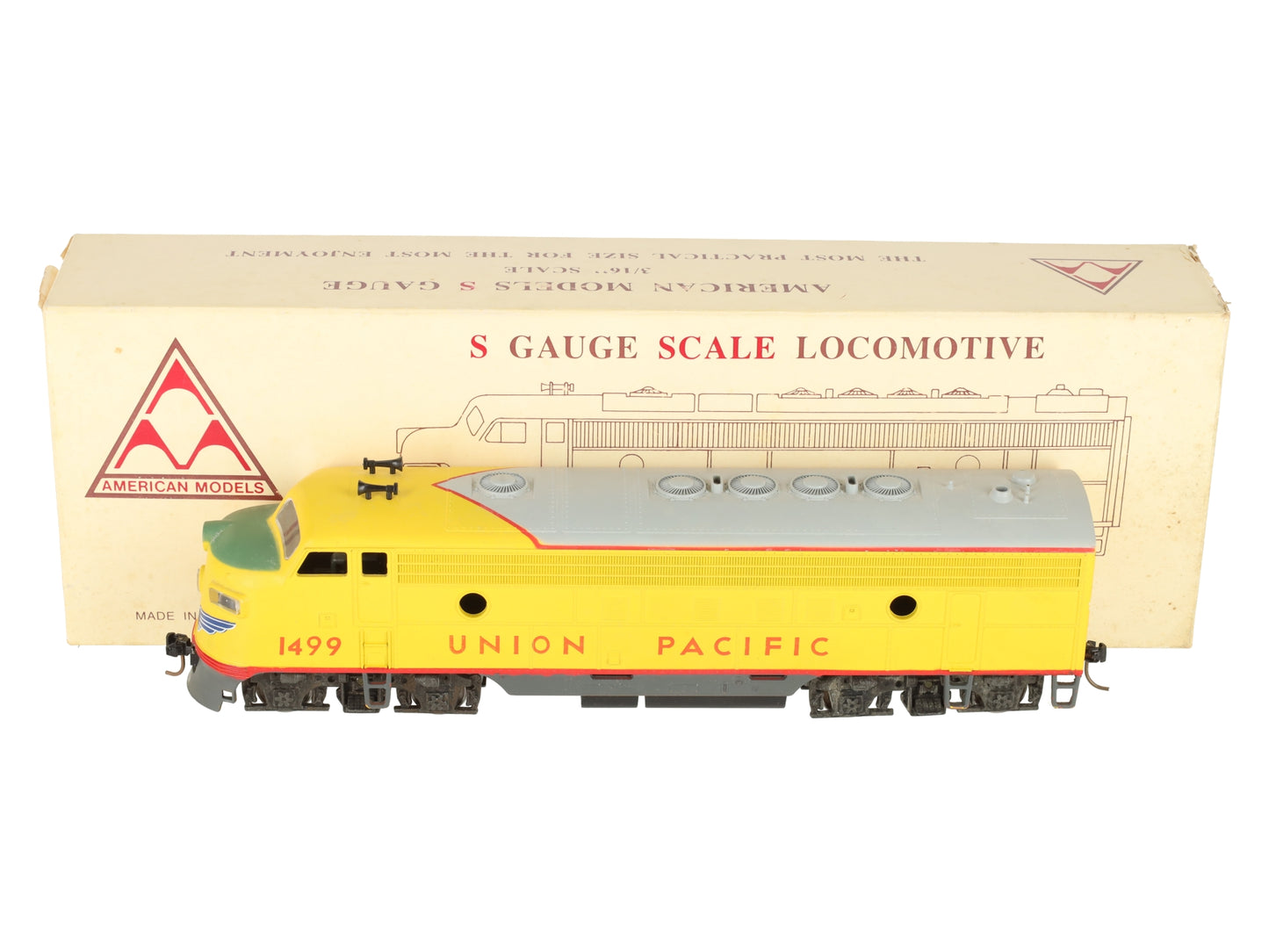 American Models S Scale Union Pacific FP-7 Diesel Locomotive #1499 EX/Box