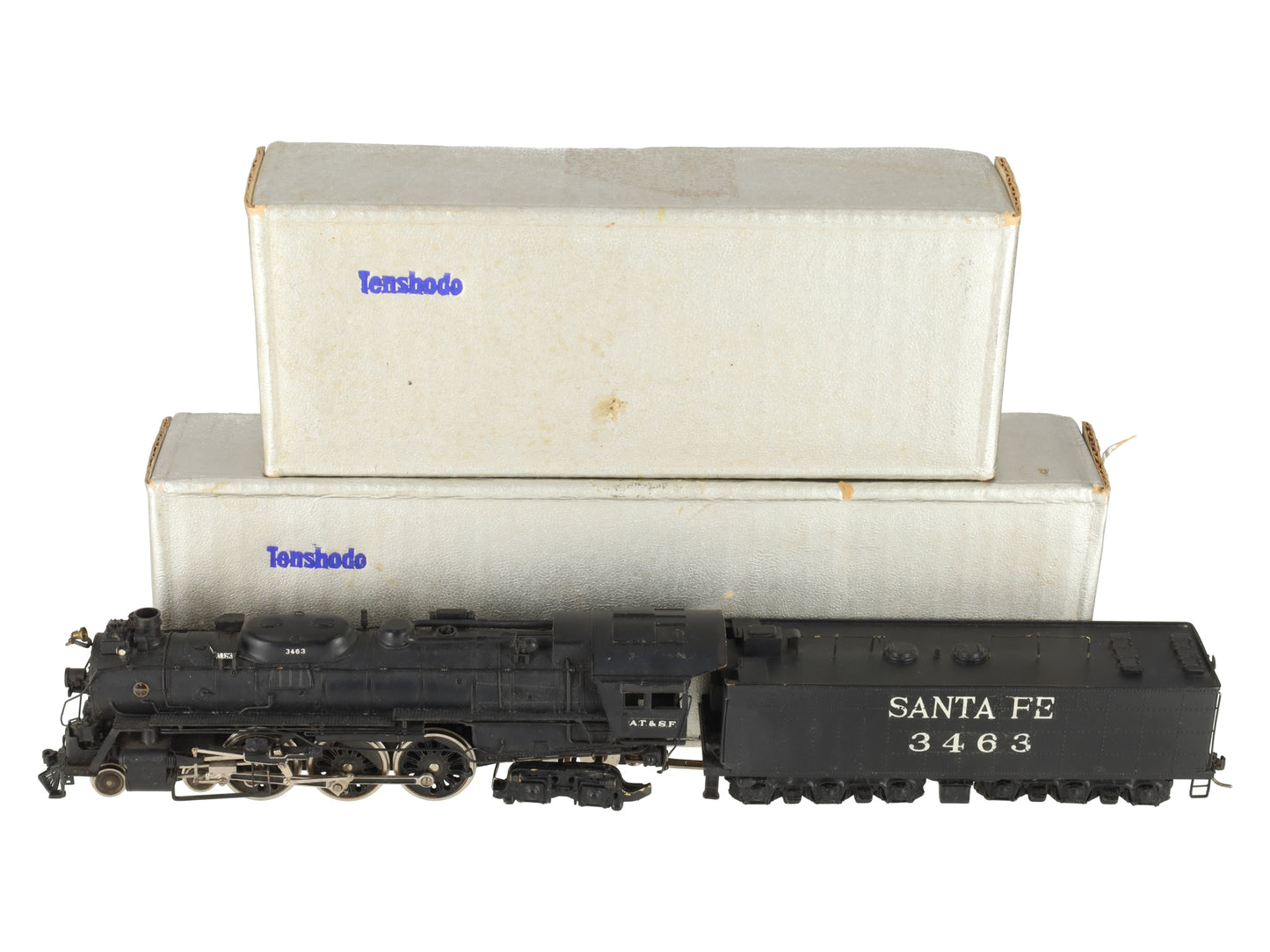 Tenshodo 139 HO Brass Santa Fe 4-6-4 Hudson Steam Loco & Tender/Box