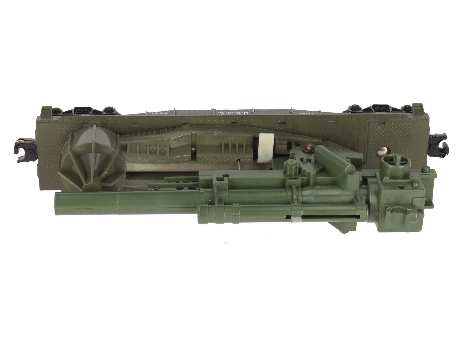 Lionel 6651 Vintage O USMC Olive Drab Cannon Car w/ Shells EX