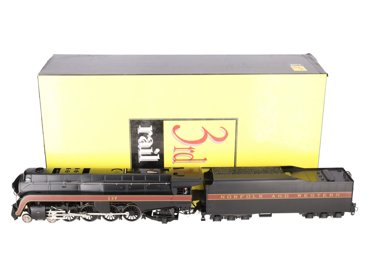 3rd Rail O 2-Rail Brass N&W K-2A 4-8-2 Steam Locomotive & Tender #137 EX/Box