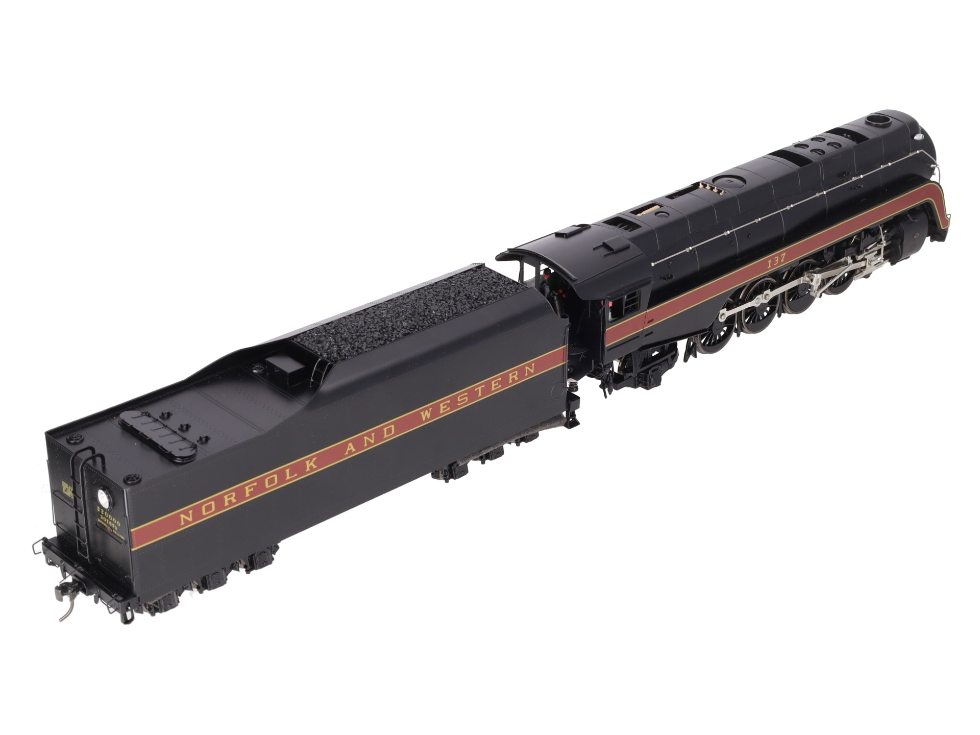 3rd Rail O 2-Rail Brass N&W K-2A 4-8-2 Steam Locomotive & Tender #137 EX/Box