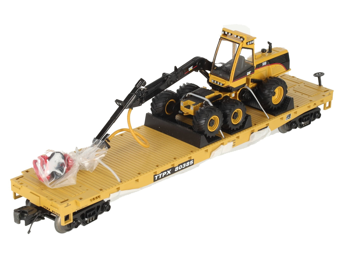 MTH 20-98448 O TTX Flatcar w/ 580B Harvester with HH65 Cutting Head #80385 LN/Box