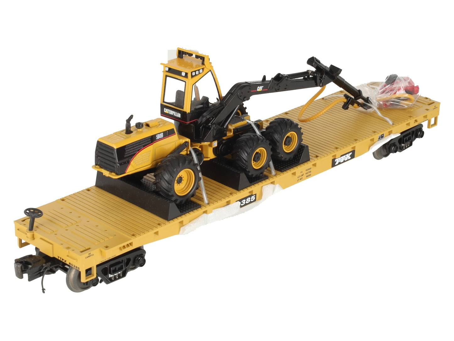 MTH 20-98448 O TTX Flatcar w/ 580B Harvester with HH65 Cutting Head #80385 LN/Box