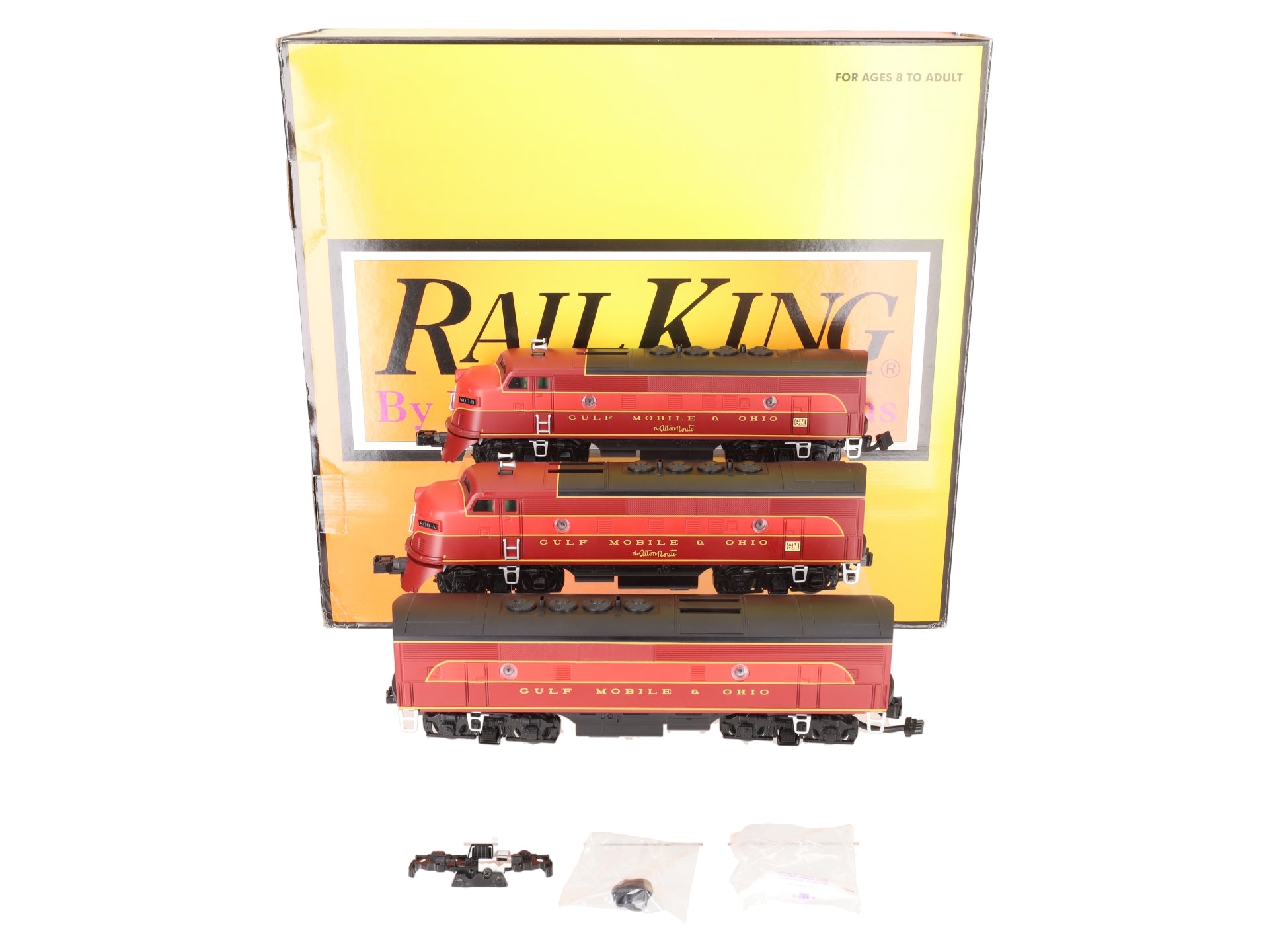 MTH 30-2629-1 Gulf Mobile & Ohio F3 ABA Diesel Engine Set w/PS 2.0 #800A VG/Box