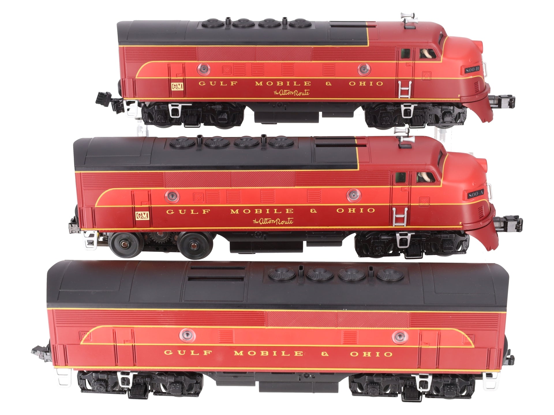MTH 30-2629-1 Gulf Mobile & Ohio F3 ABA Diesel Engine Set w/PS 2.0 #800A VG/Box