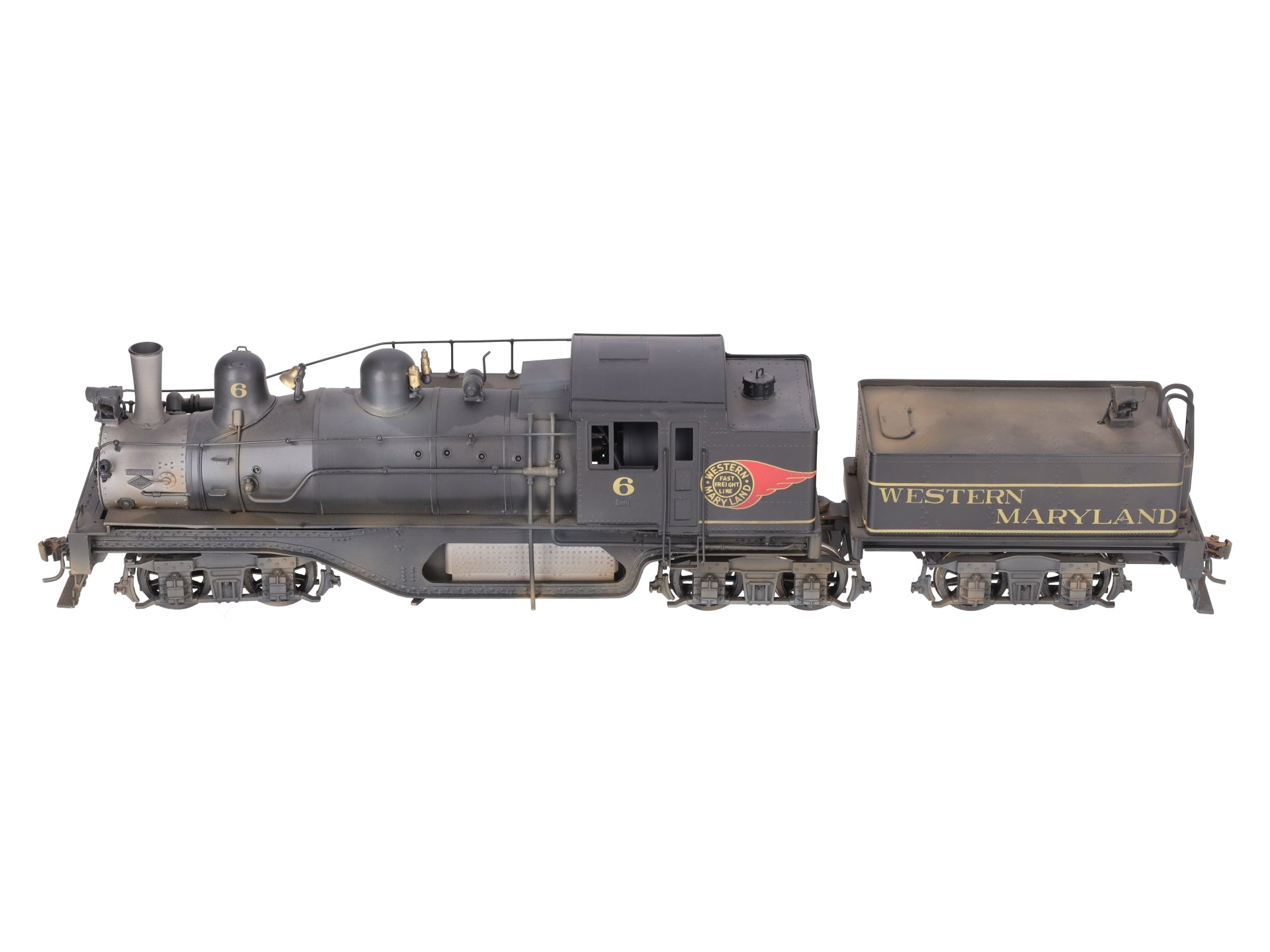 Westside Model Co. O Brass WM Shay Steam Engine & Tender #6 (2-Rail) - Painted