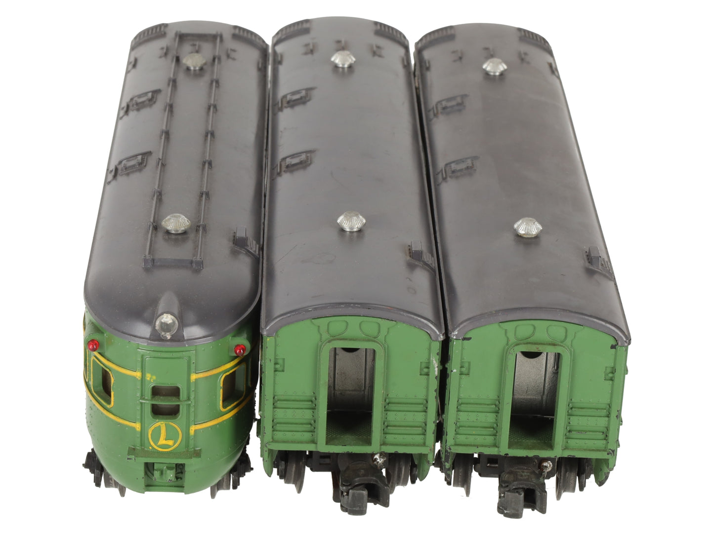 Lionel 2400S Vintage O Green/Gray Passenger Car Set: 2400, 2401, 2402 (Set of 3) VG