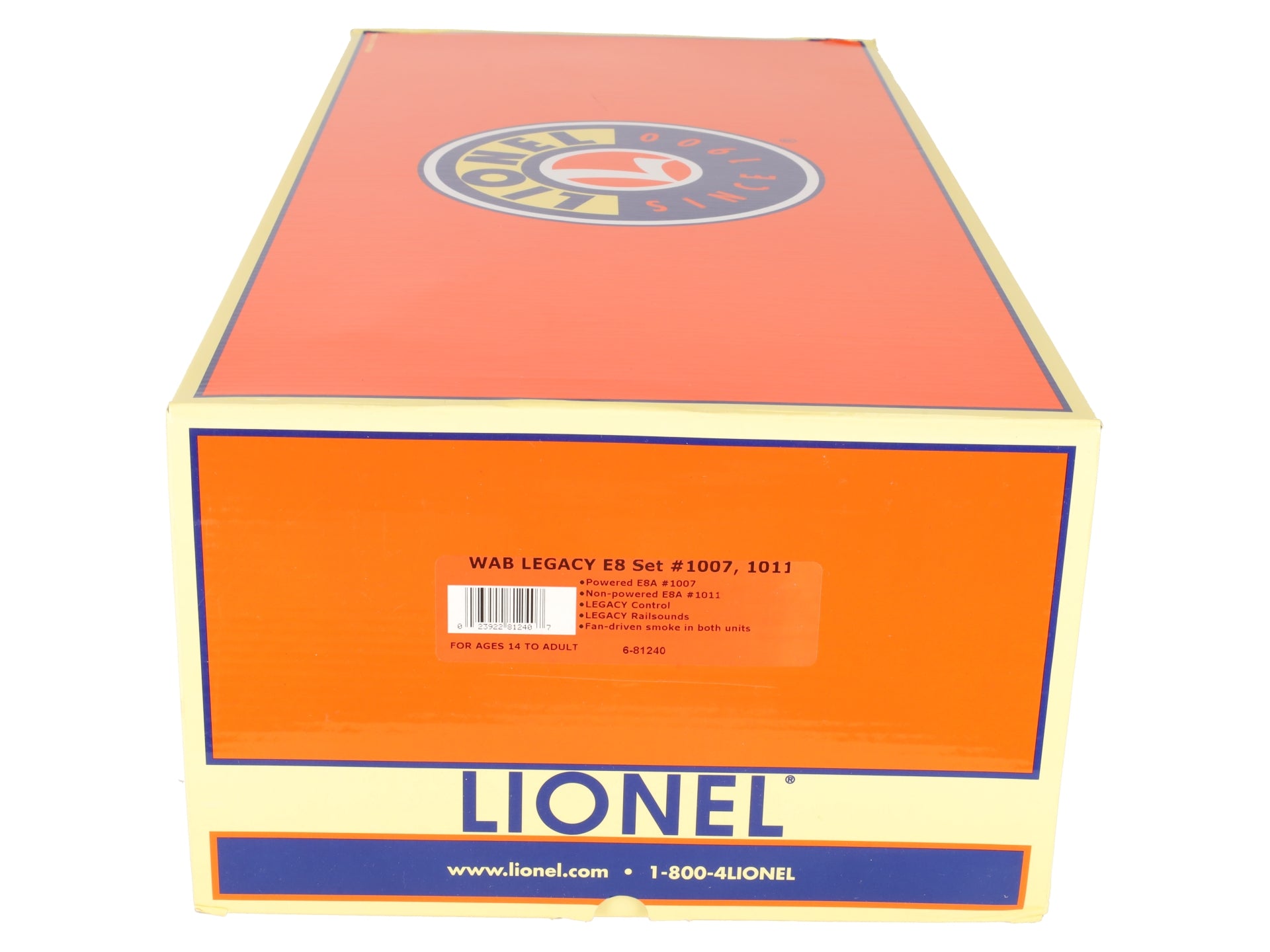 Lionel 6-81240 O Gauge Wabash Legacy E8 A Powered Diesel Locomotive #1007 EX/Box