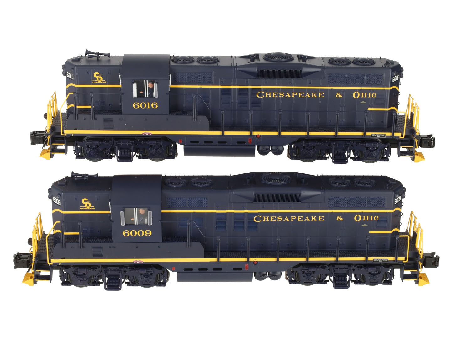 Atlas 1473-2 O Gauge Chesapeake & Ohio GP9 Locomotive Set #6009, #6016 (3-Rail) EX/Box