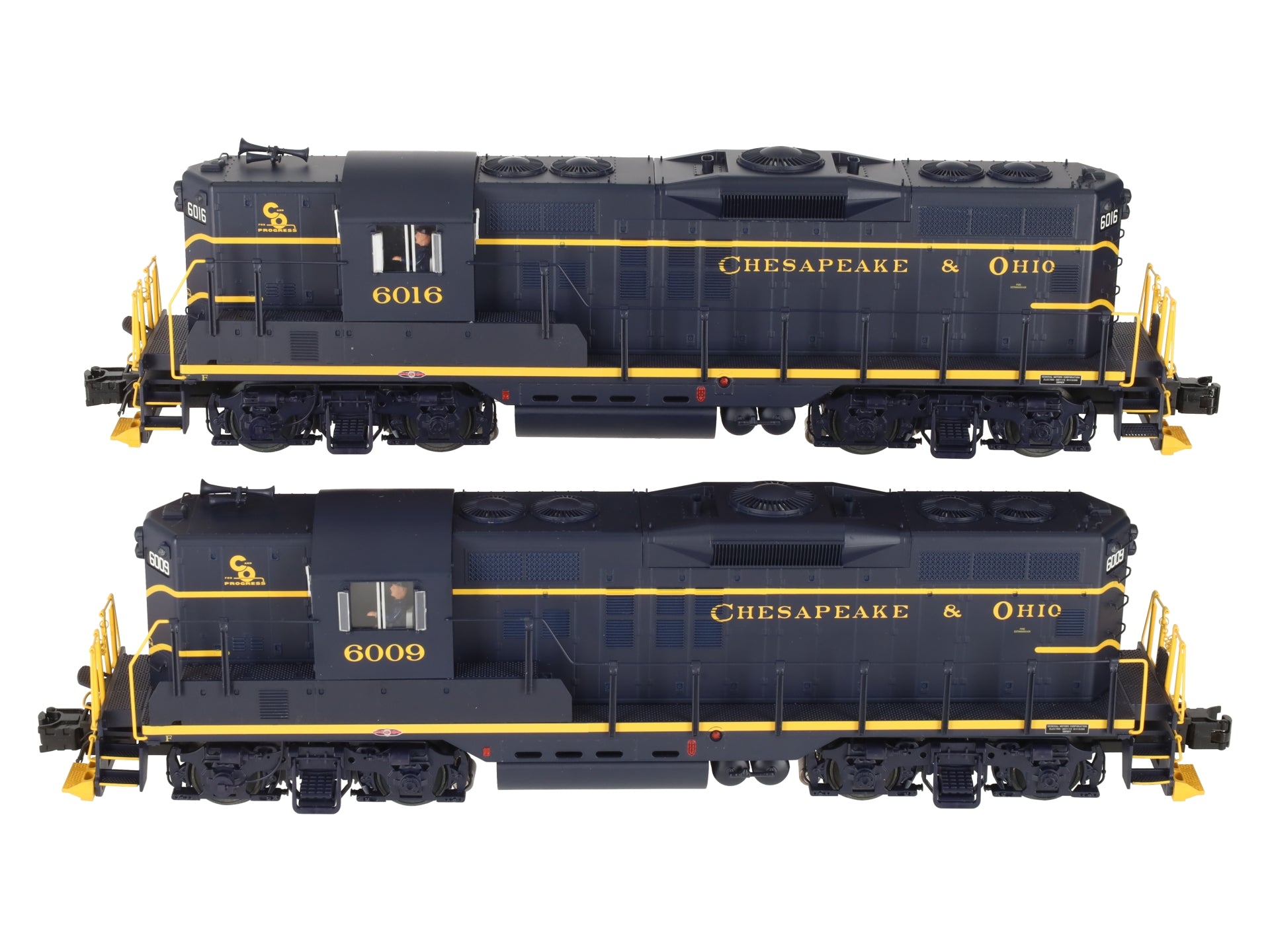 Atlas 1473-2 O Gauge Chesapeake & Ohio GP9 Locomotive Set #6009, #6016 (3-Rail) EX/Box