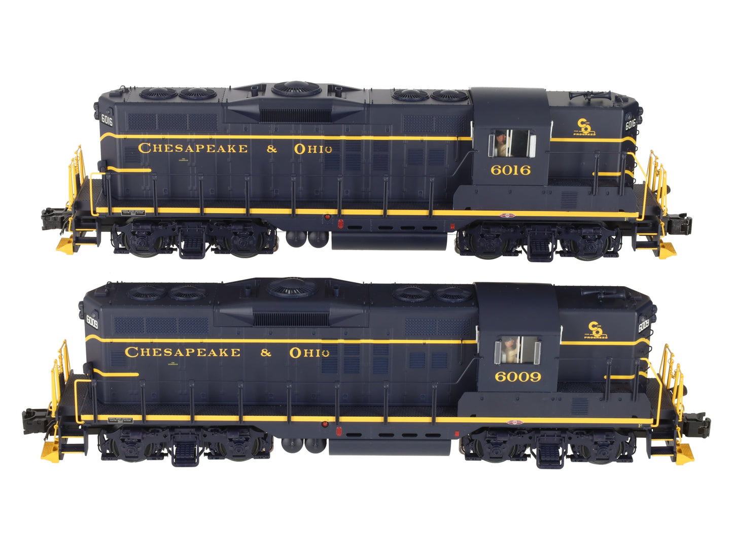 Atlas 1473-2 O Gauge Chesapeake & Ohio GP9 Locomotive Set #6009, #6016 (3-Rail) EX/Box