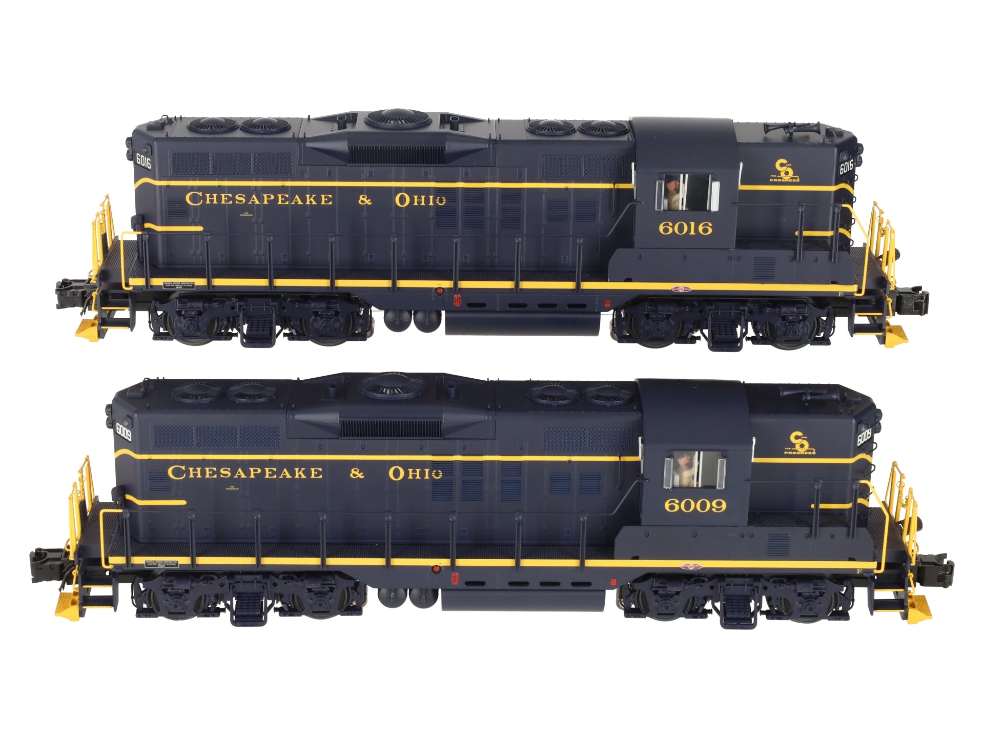 Atlas 1473-2 O Gauge Chesapeake & Ohio GP9 Locomotive Set #6009, #6016 (3-Rail) EX/Box