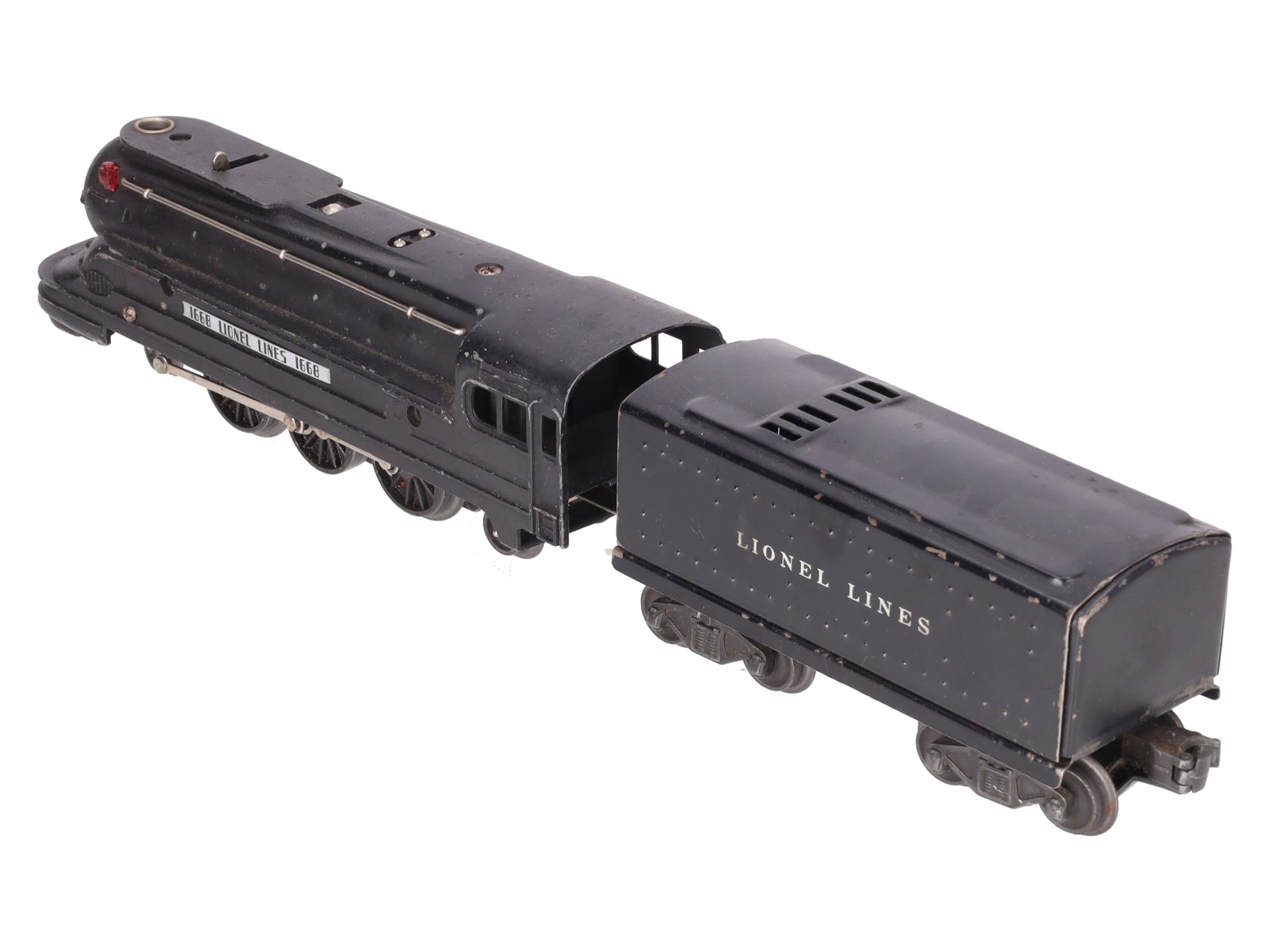 Lionel 1668 Vintage O 2-6-2 Lionel Lines Black Torpedo Steam Locomotive & Tender