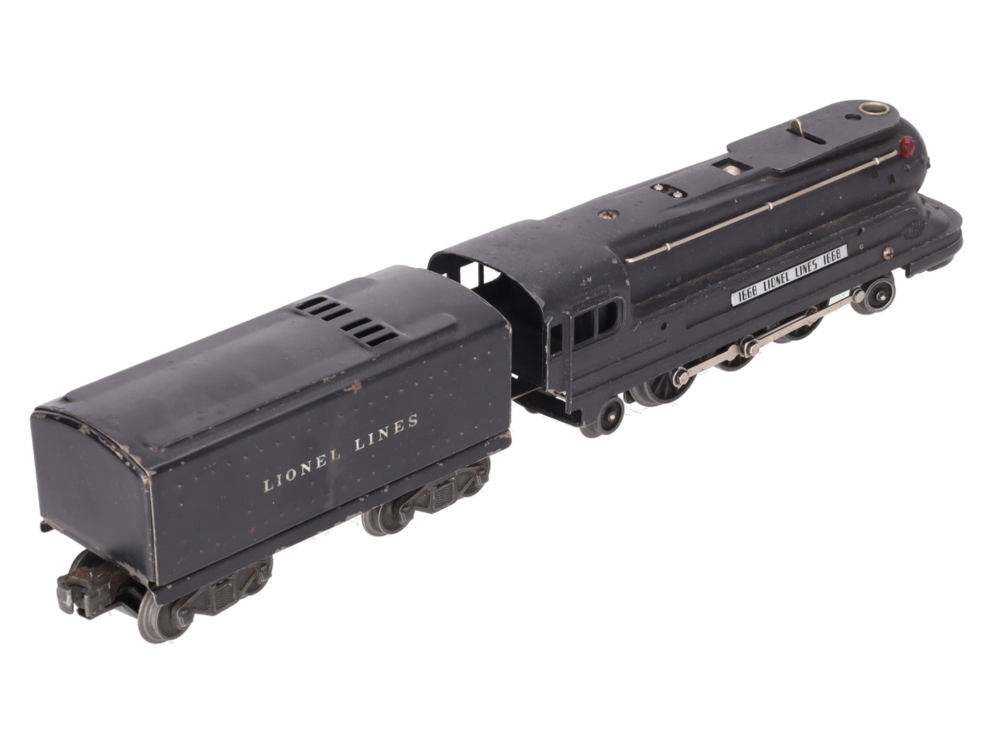 Lionel 1668 Vintage O 2-6-2 Lionel Lines Black Torpedo Steam Locomotive & Tender