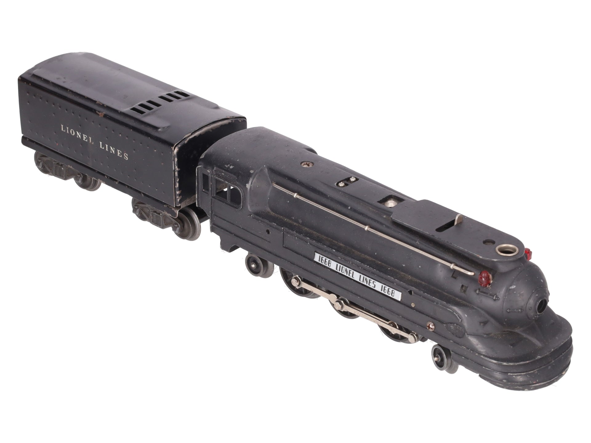 Lionel 1668 Vintage O 2-6-2 Lionel Lines Black Torpedo Steam Locomotive & Tender