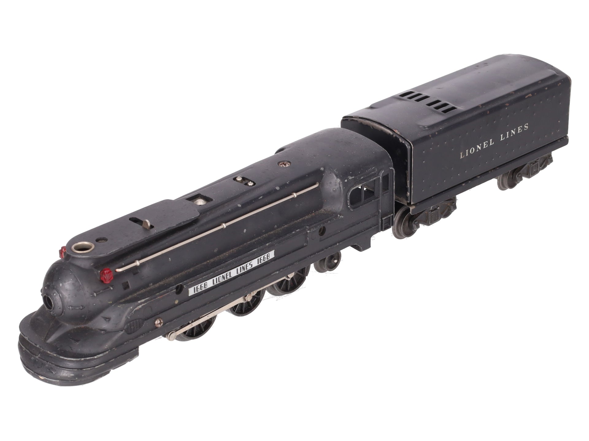 Lionel 1668 Vintage O 2-6-2 Lionel Lines Black Torpedo Steam Locomotive & Tender