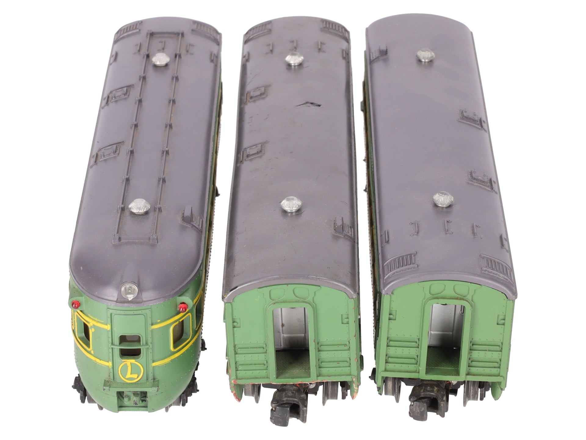 Lionel 2400S Vintage O Green/Gray Passenger Car Set: 2400, 2401, 2402 (Set of 3) VG