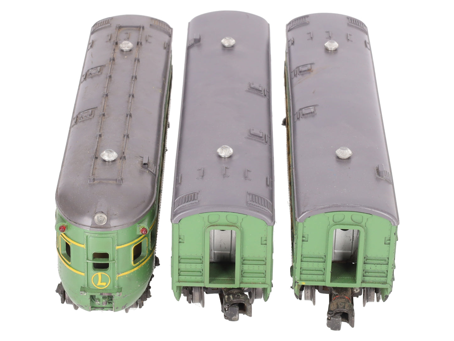 Lionel 2400S Vintage O Green/Gray Passenger Car Set: 2400, 2401, 2402 (Set of 3) VG
