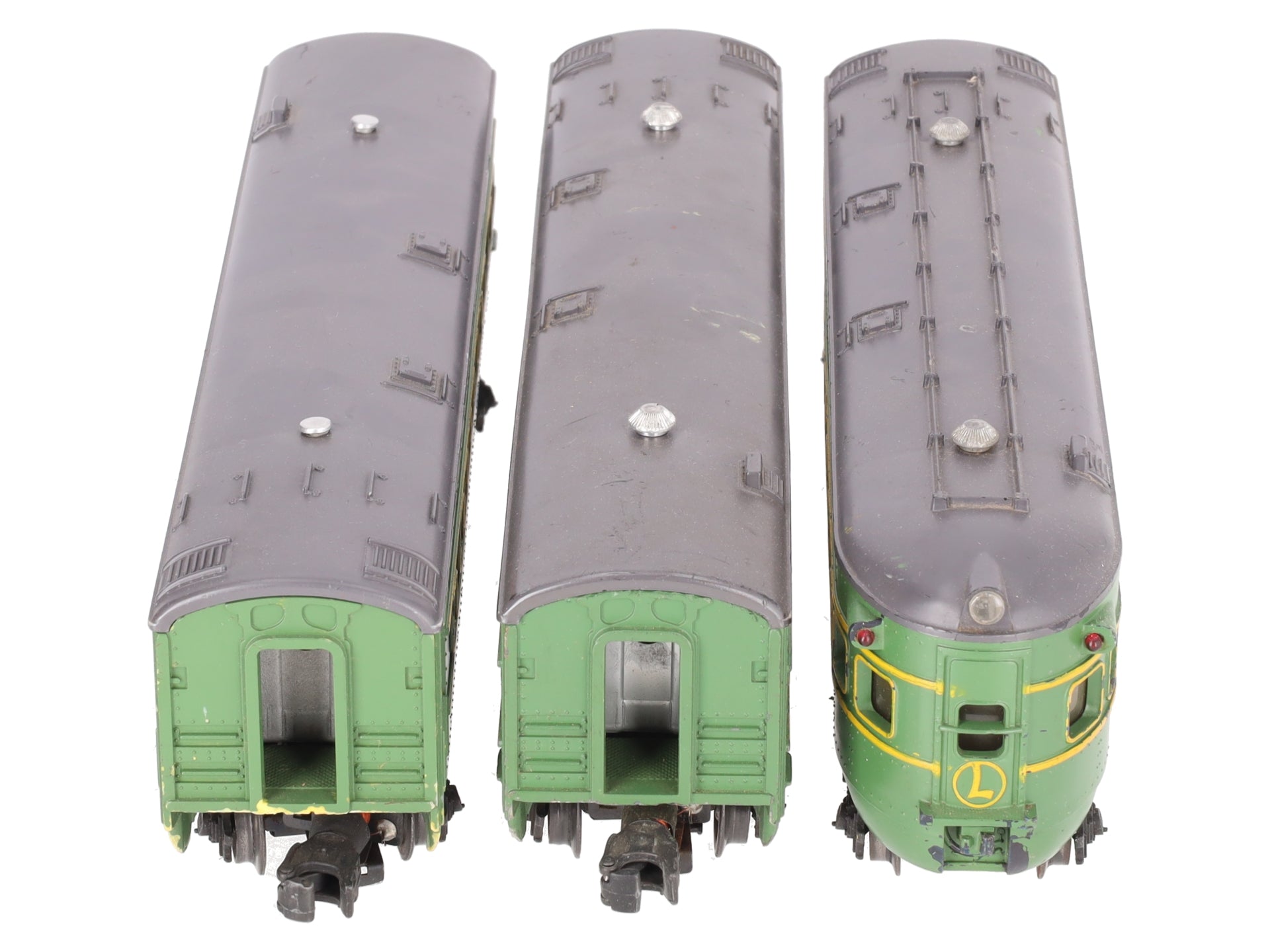 Lionel 2400S Vintage O Green/Gray Passenger Car Set: 2400, 2401, 2402 (Set of 3) VG