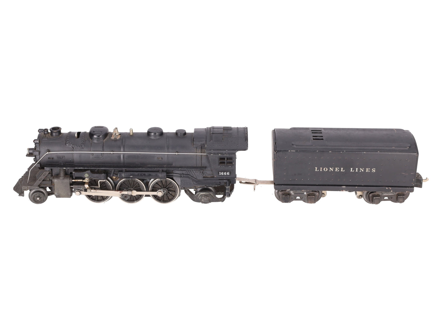 Lionel 1666 Vintage O 2-6-2 Steam Locomotive & 1689W Tender VG