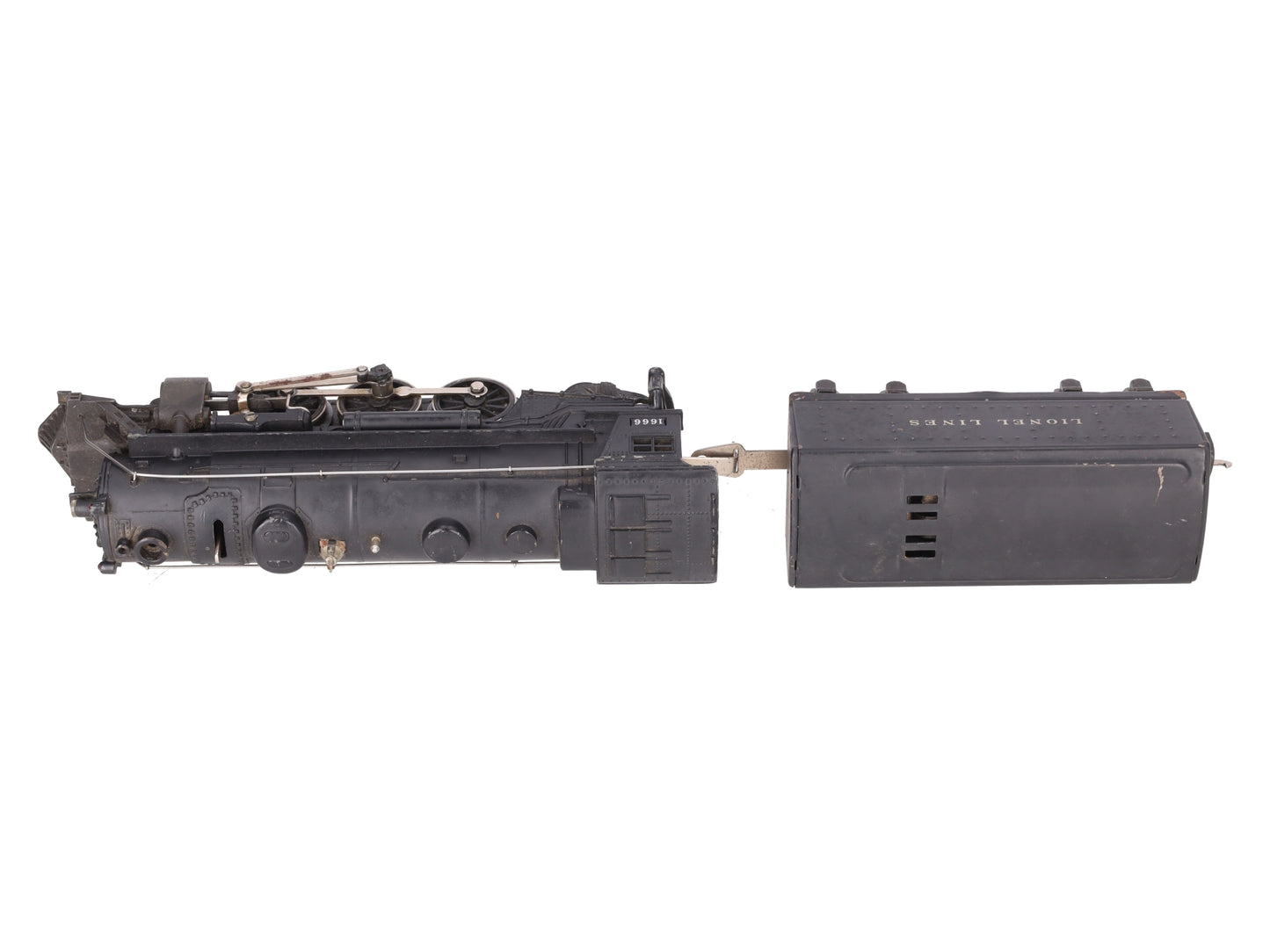Lionel 1666 Vintage O 2-6-2 Steam Locomotive & 1689W Tender VG