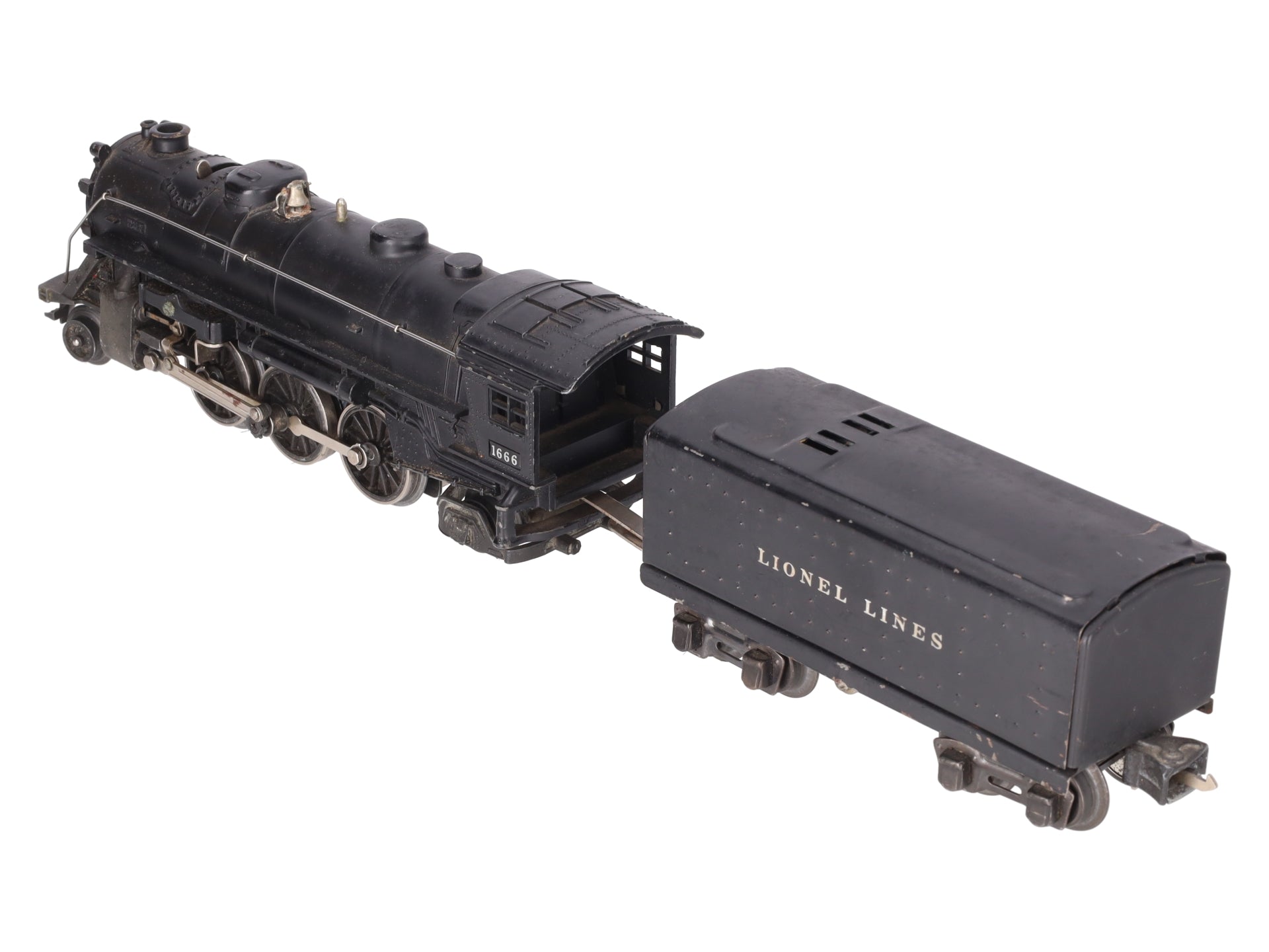 Lionel 1666 Vintage O 2-6-2 Steam Locomotive & 1689W Tender VG
