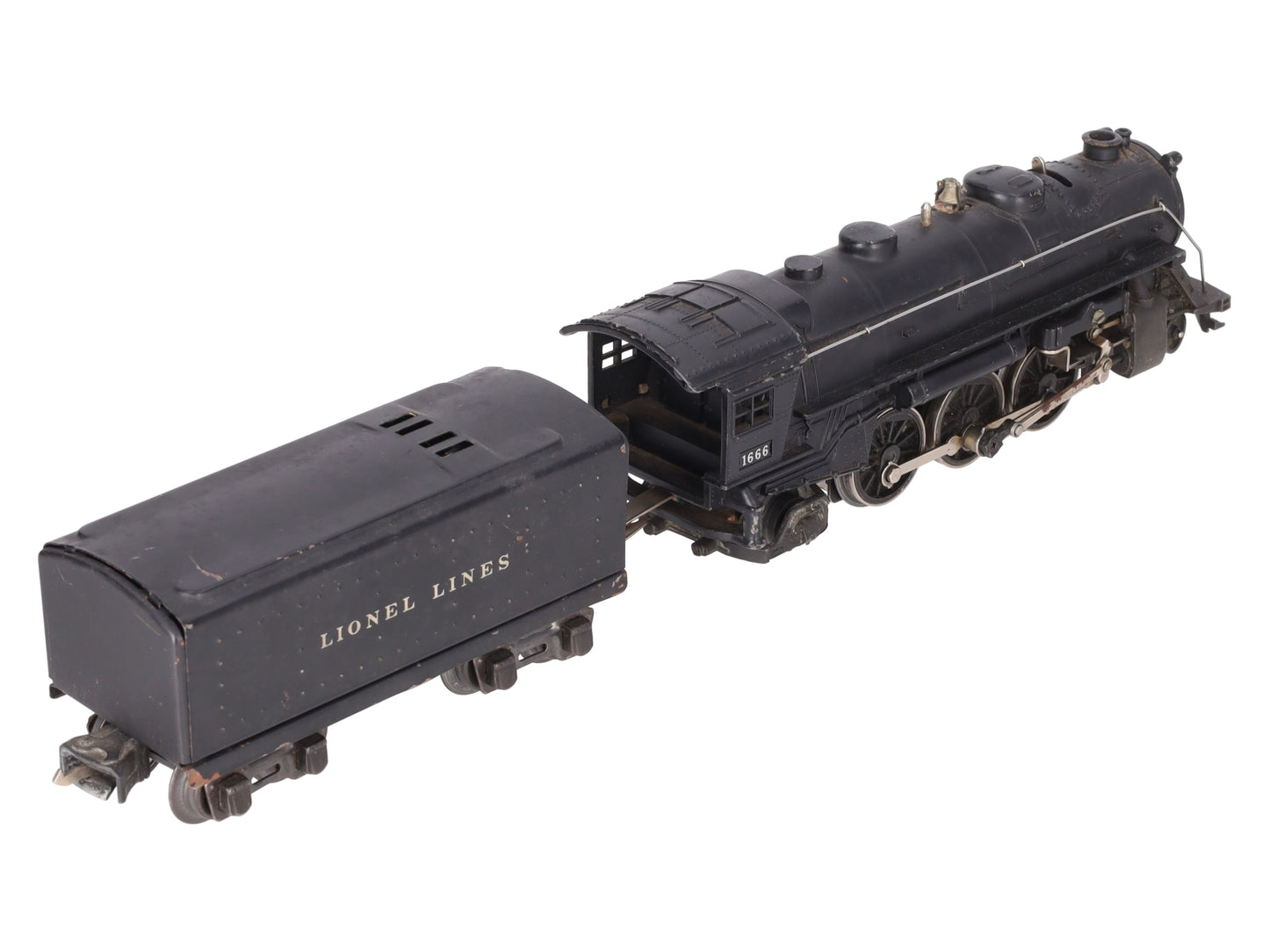 Lionel 1666 Vintage O 2-6-2 Steam Locomotive & 1689W Tender VG