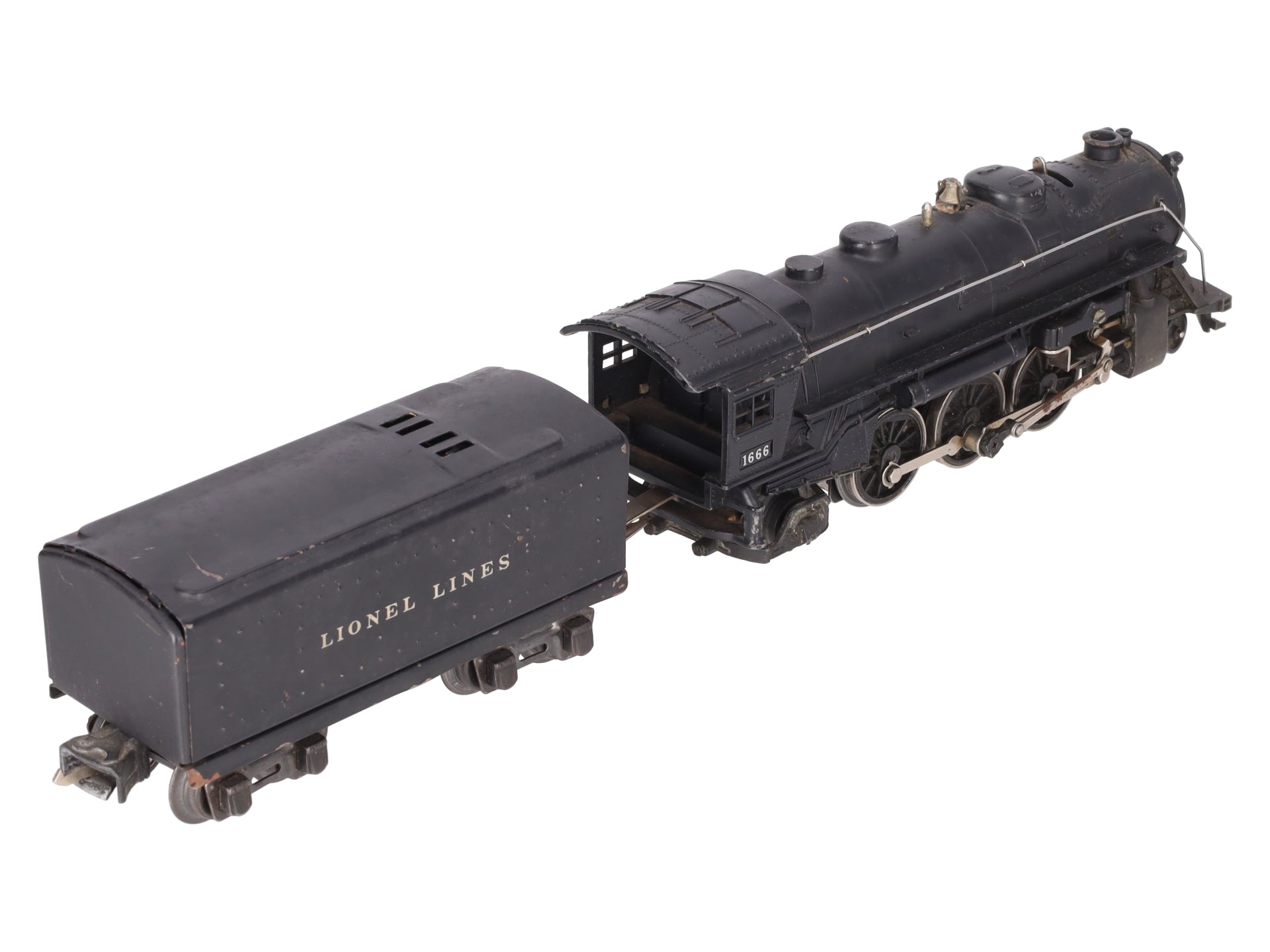 Lionel 1666 Vintage O 2-6-2 Steam Locomotive & 1689W Tender VG