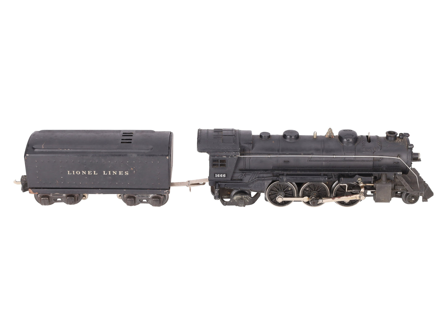 Lionel 1666 Vintage O 2-6-2 Steam Locomotive & 1689W Tender VG