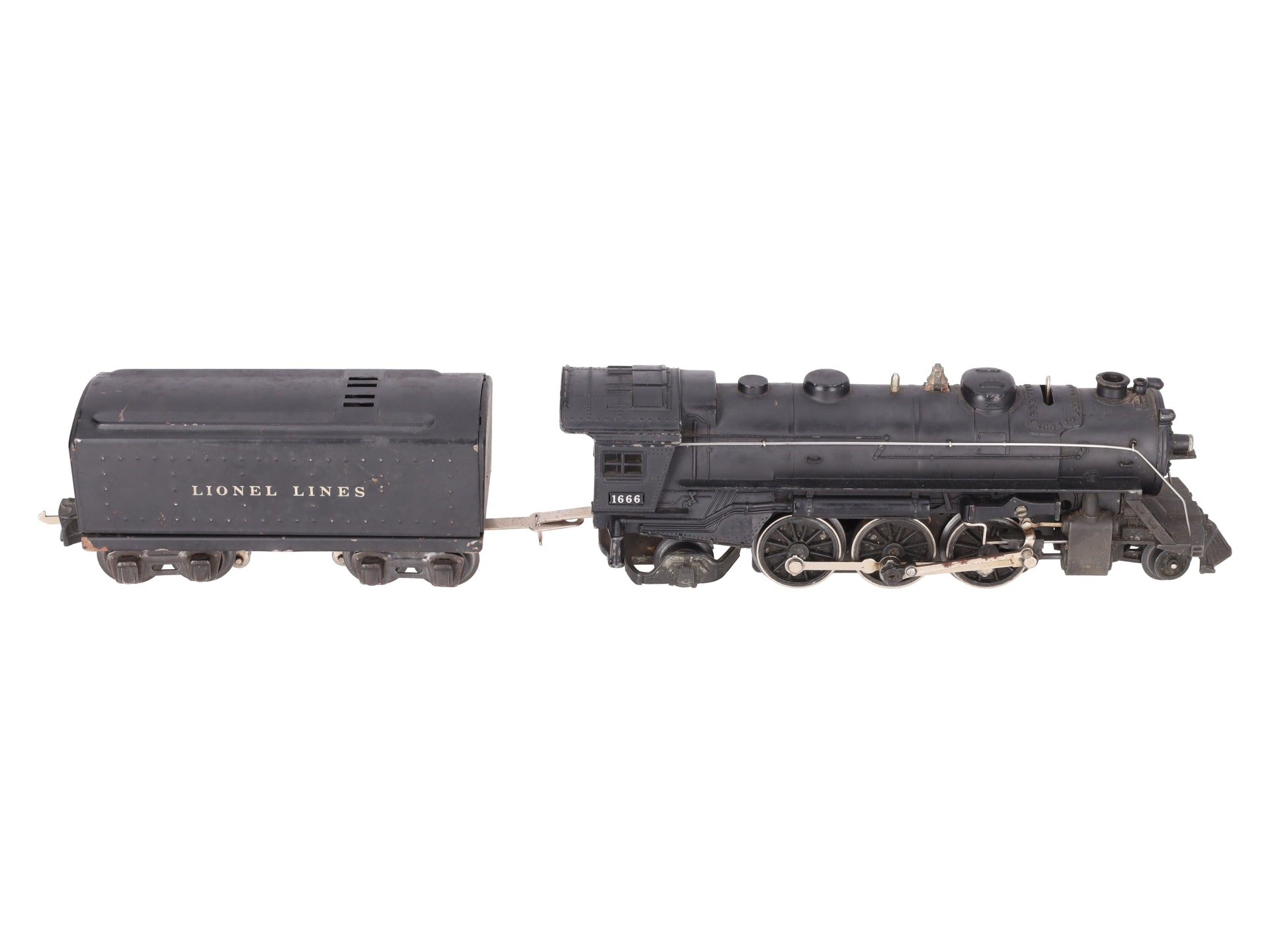 Lionel 1666 Vintage O 2-6-2 Steam Locomotive & 1689W Tender VG
