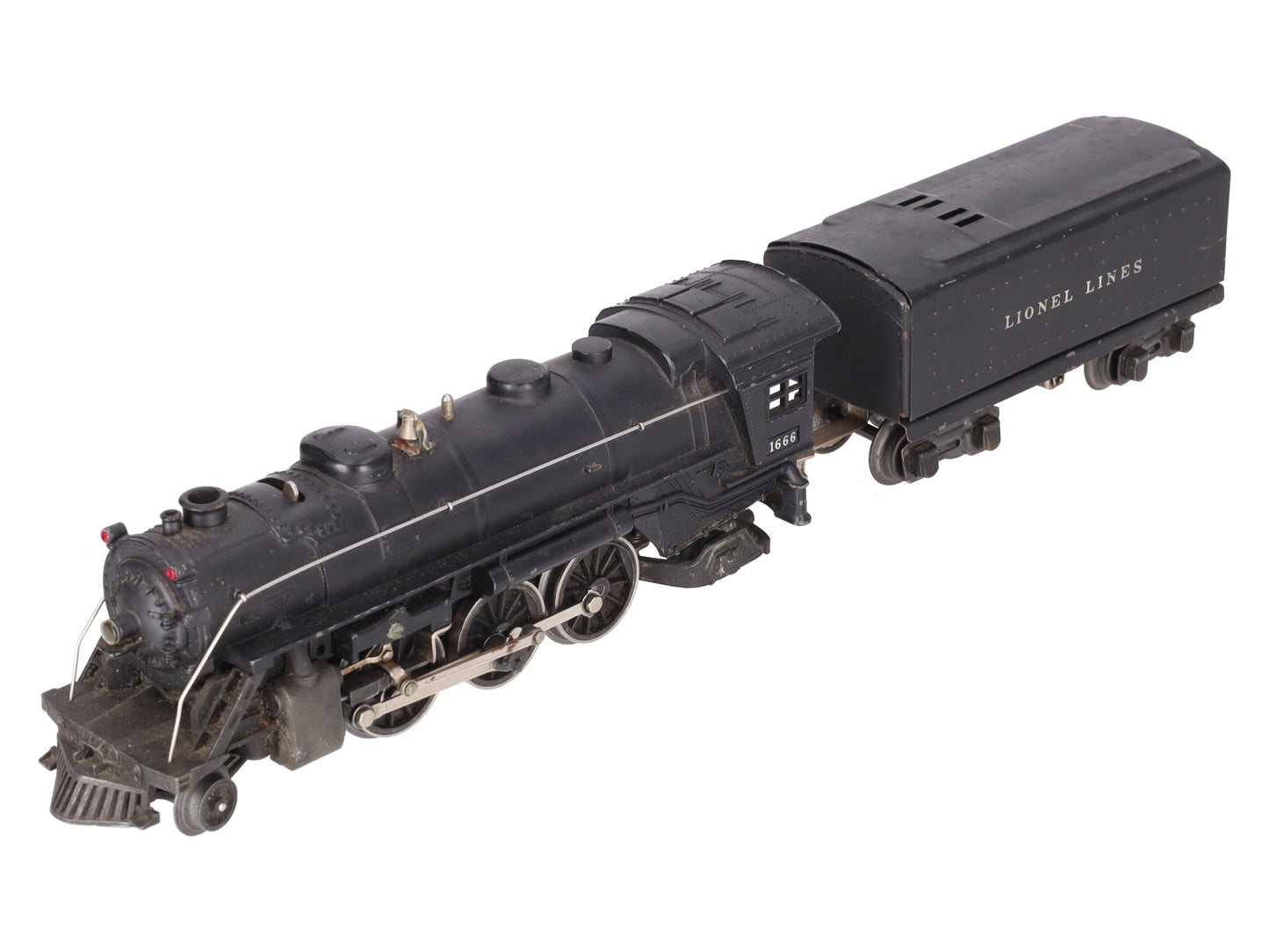 Lionel 1666 Vintage O 2-6-2 Steam Locomotive & 1689W Tender VG