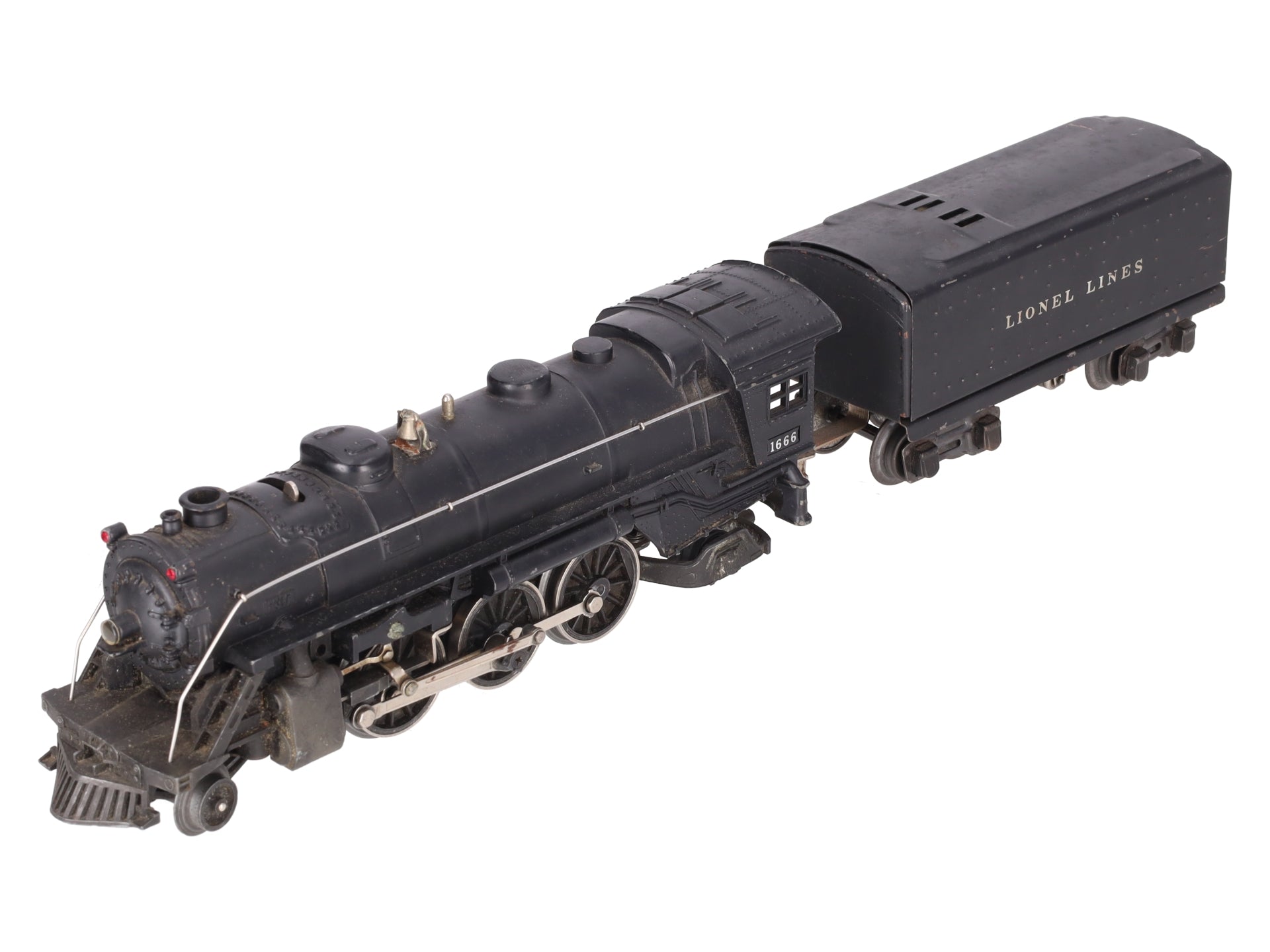 Lionel 1666 Vintage O 2-6-2 Steam Locomotive & 1689W Tender VG