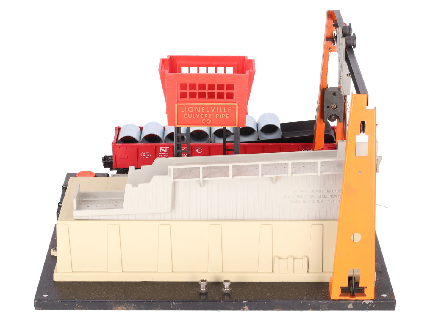 Lionel 345 Vintage O Motorized Culvert Unloader with Car VG/Box