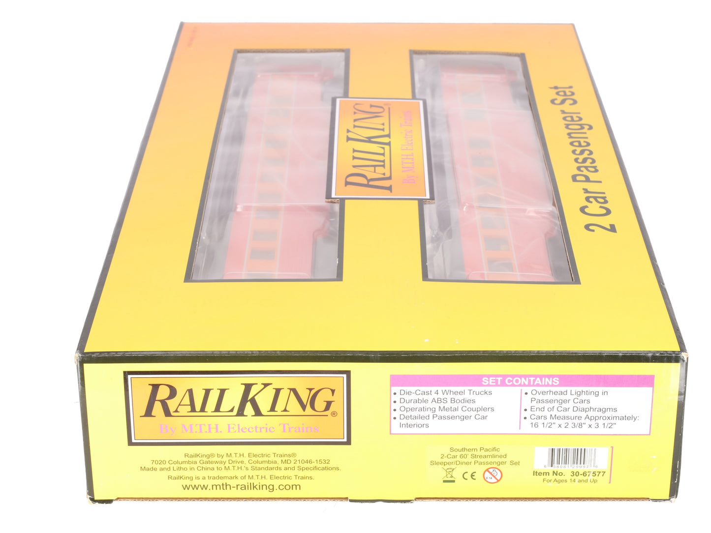 MTH 30-67577 Southern Pacific Daylight 2-car 60' Stream ABS Sleeper EX/Box