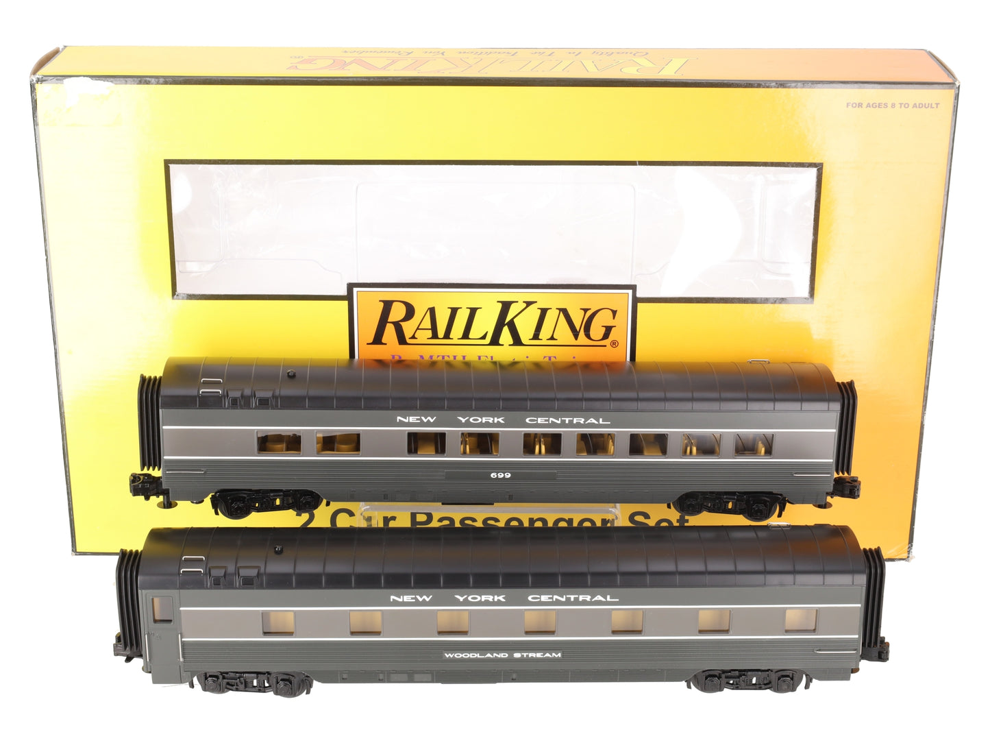 MTH 30-67289 O New York Central 2-Car 60' Streamlined ABS Sleeper/Diner LN/Box