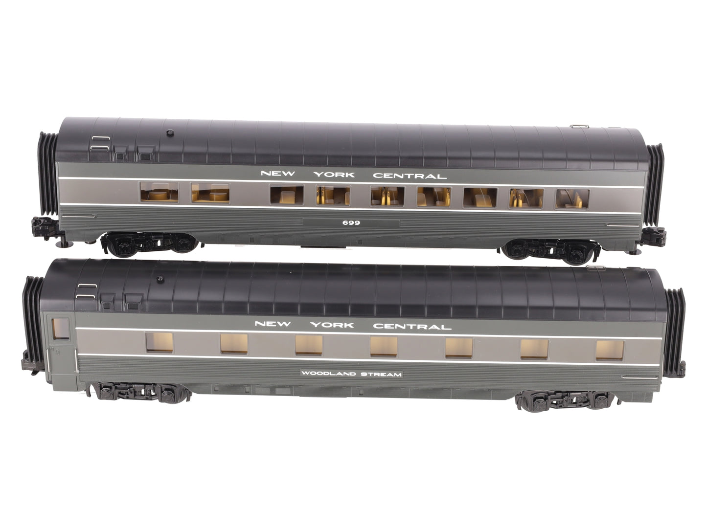 MTH 30-67289 O New York Central 2-Car 60' Streamlined ABS Sleeper/Diner LN/Box