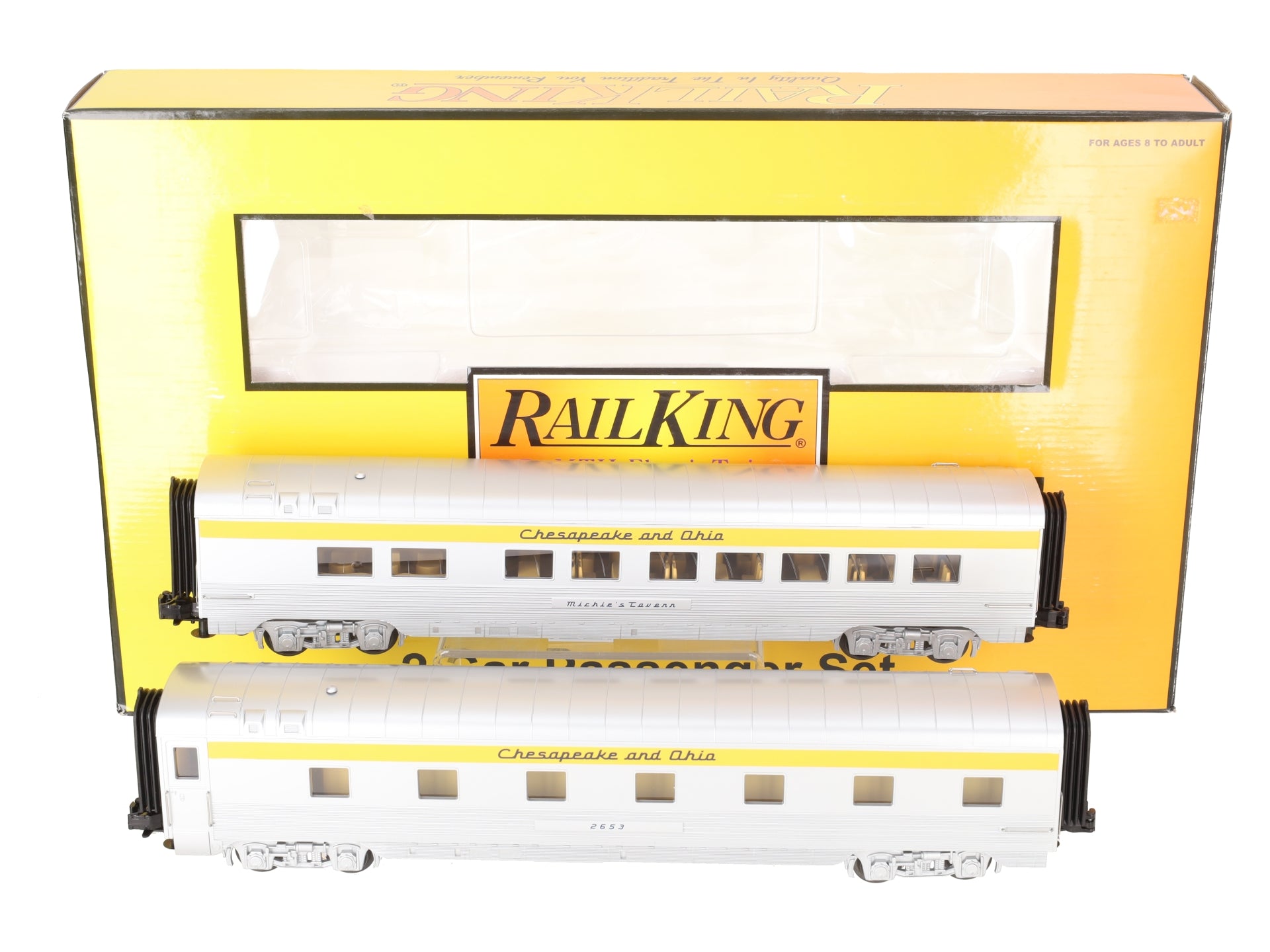 MTH 30-67309 C&O 2-Car 60' Streamlined Sleeper/Diner LN/Box