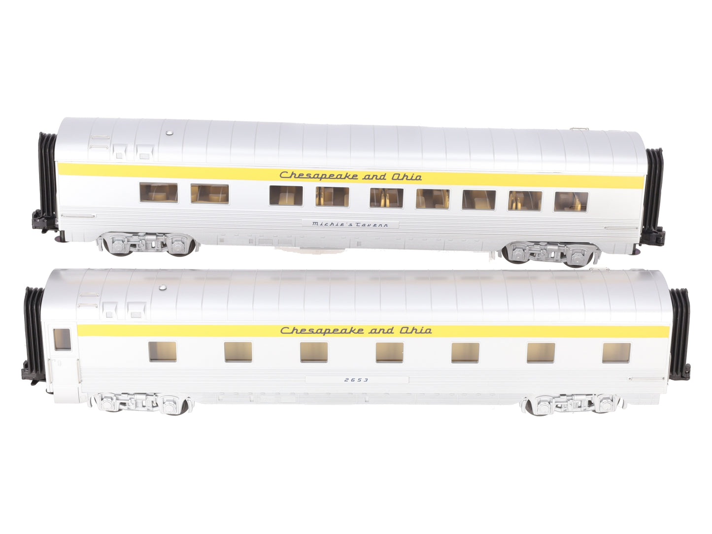 MTH 30-67309 C&O 2-Car 60' Streamlined Sleeper/Diner LN/Box