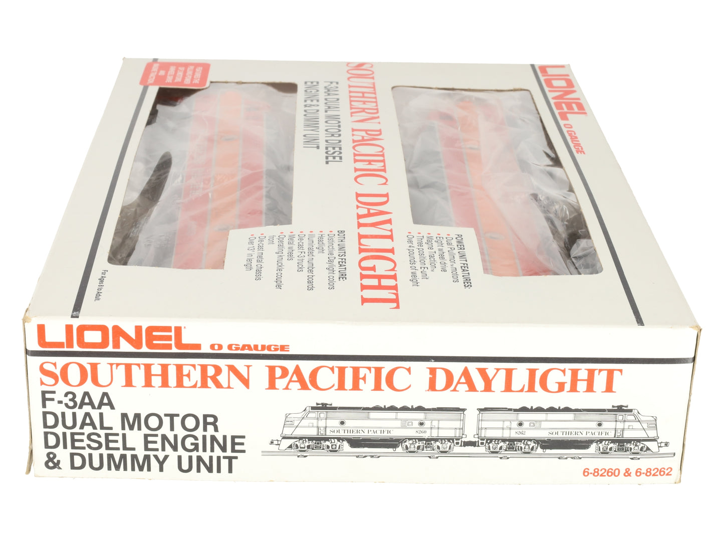 Lionel 6-8260 O Gauge Southern Pacific F3 AA Diesel Locomotive Set #8260/8262 EX/Box