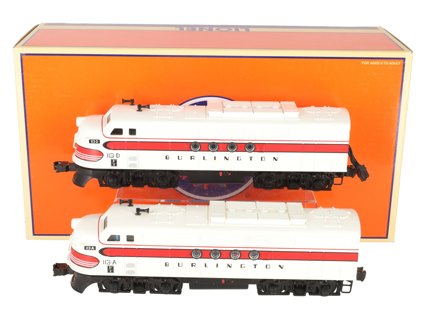 Lionel 6-24511 O Gauge Burlington FT AA Diesel Locomotive Set  #113A/113D EX/Box