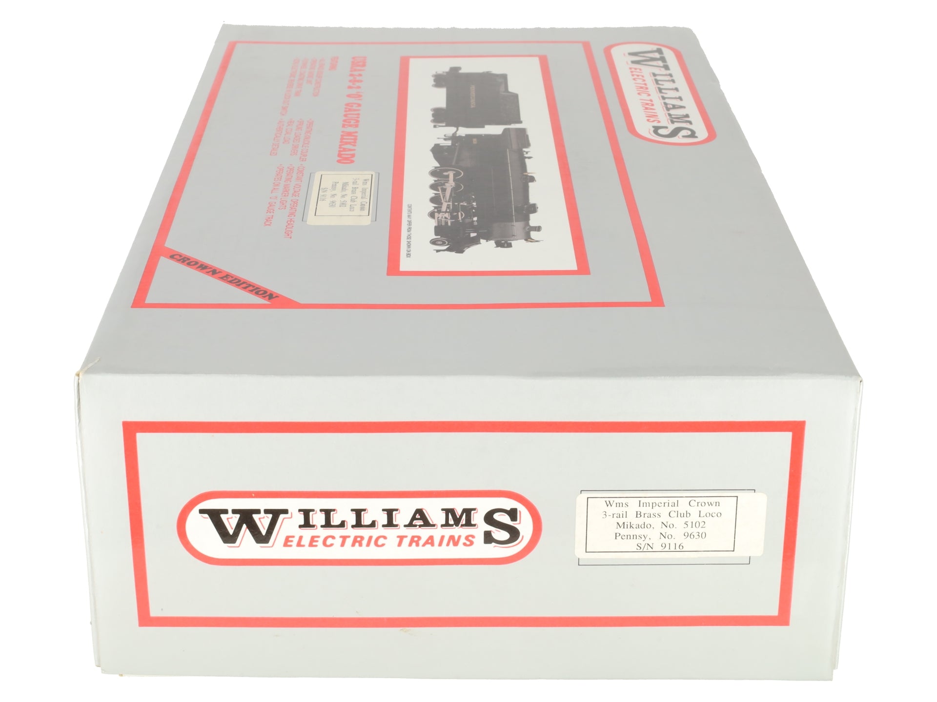 Williams 5102 O Gauge PRR BRASS 2-8-2 Mikado Steam Locomotive and Tender #9630 EX/Box