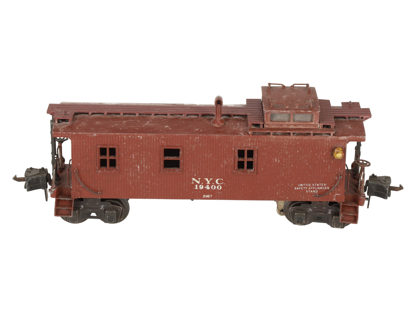 Lionel 2957 Vintage O Prewar New York Central Die-Cast Metal Illuminated Caboose VG
