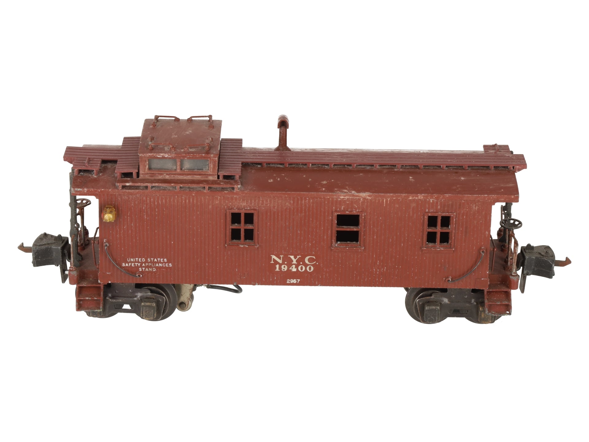 Lionel 2957 Vintage O Prewar New York Central Die-Cast Metal Illuminated Caboose VG